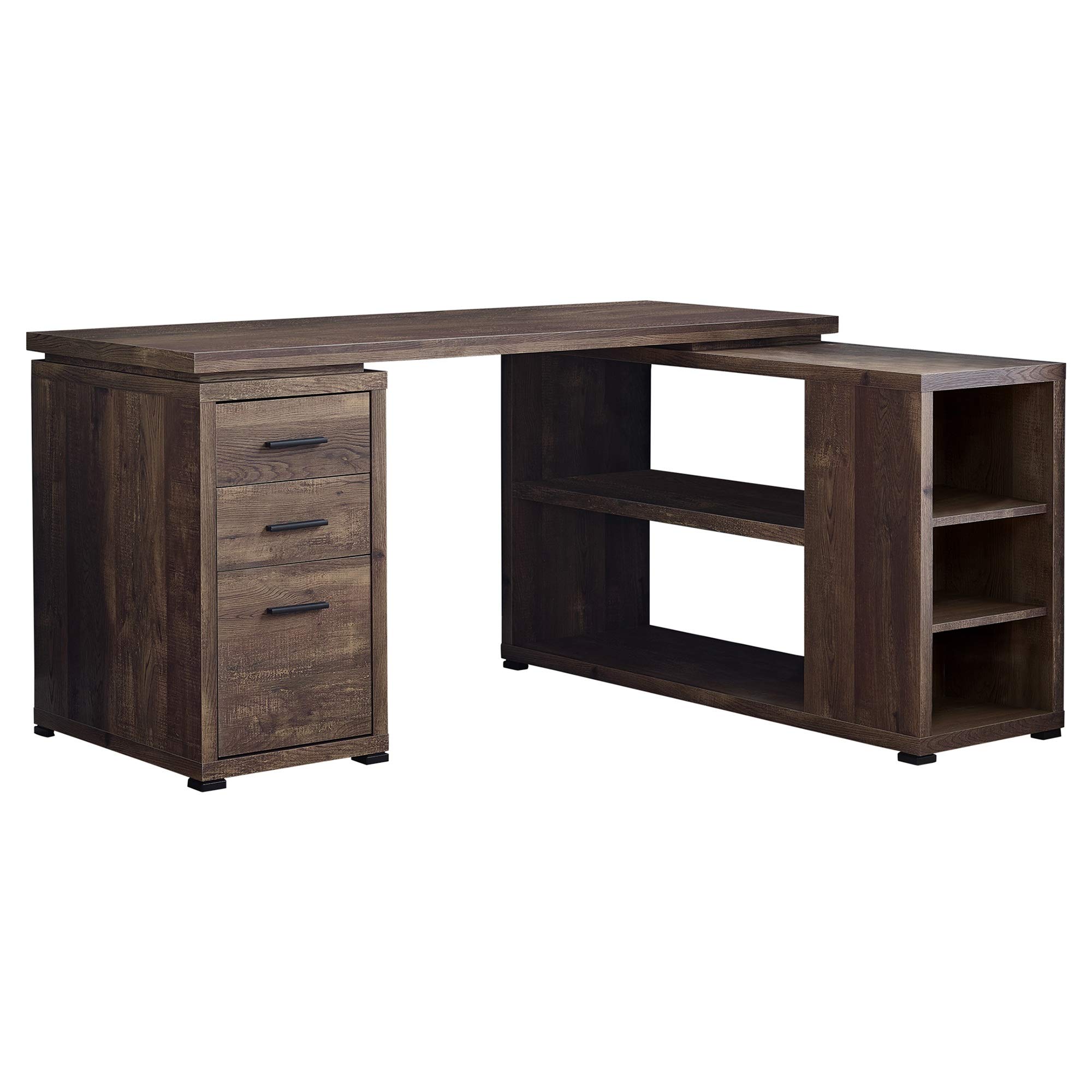 Ergonomic Computer Desk with Brown Reclaimed Wood - Left/Right Facing Corner Desk for Home Office, Gaming & Study - Perfect for Small Spaces & Workstations
