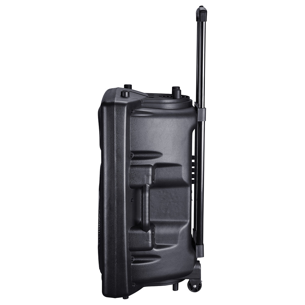15in Portable PA Speaker with Bluetooth & Wireless Microphone - High Power Outdoor Sound System for Parties, Events, DJ Performances & Public Speaking