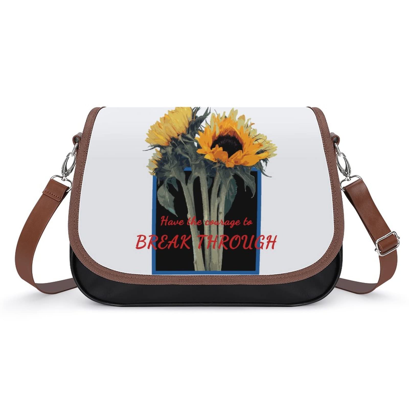Stylish Medium Crossbody Bags for Women - Floral Sunflower Printed Shoulder Messenger Bag & Designer Satchel | Perfect for Work, Travel, and Everyday Use