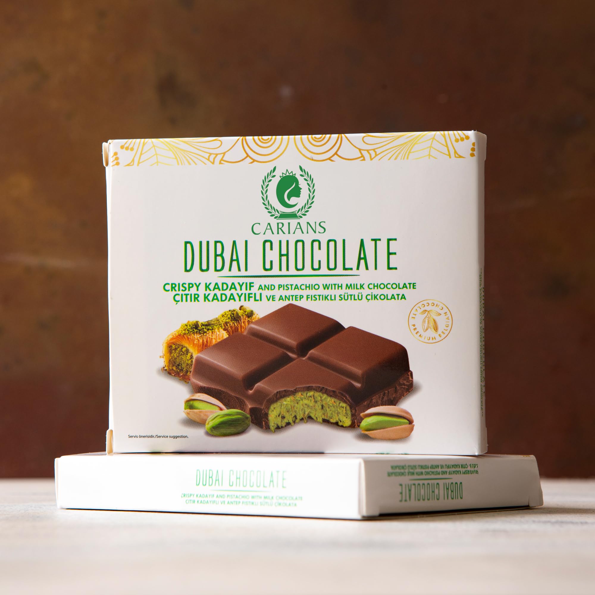 Premium Dubai Chocolate Bar - Crispy Kunafa & Pistachio Milk Chocolate - Luxury Gourmet Gift for Anniversary, Birthday, Valentine's Day - Perfect for Romantic Gifts, Corporate Events & Special Occasions