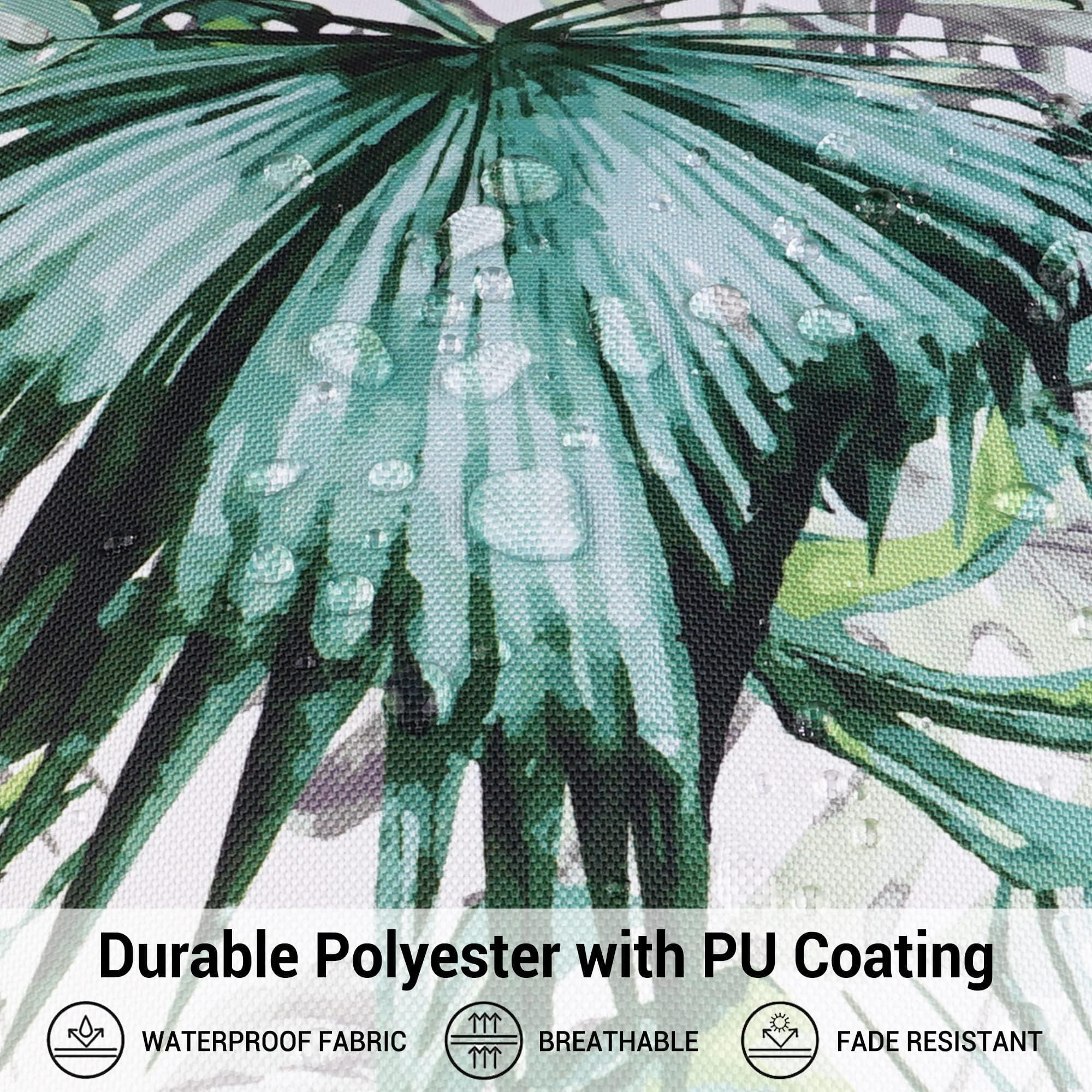 2 Pack Waterproof Tropical Leaf Throw Pillow Covers 20x20 Inch - Indoor Outdoor Decorative Green Palm Leaf Pillow Cases for Sofa, Couch, Patio Furniture, Garden Bench - Perfect for Summer, Boho & Coastal Home Decor