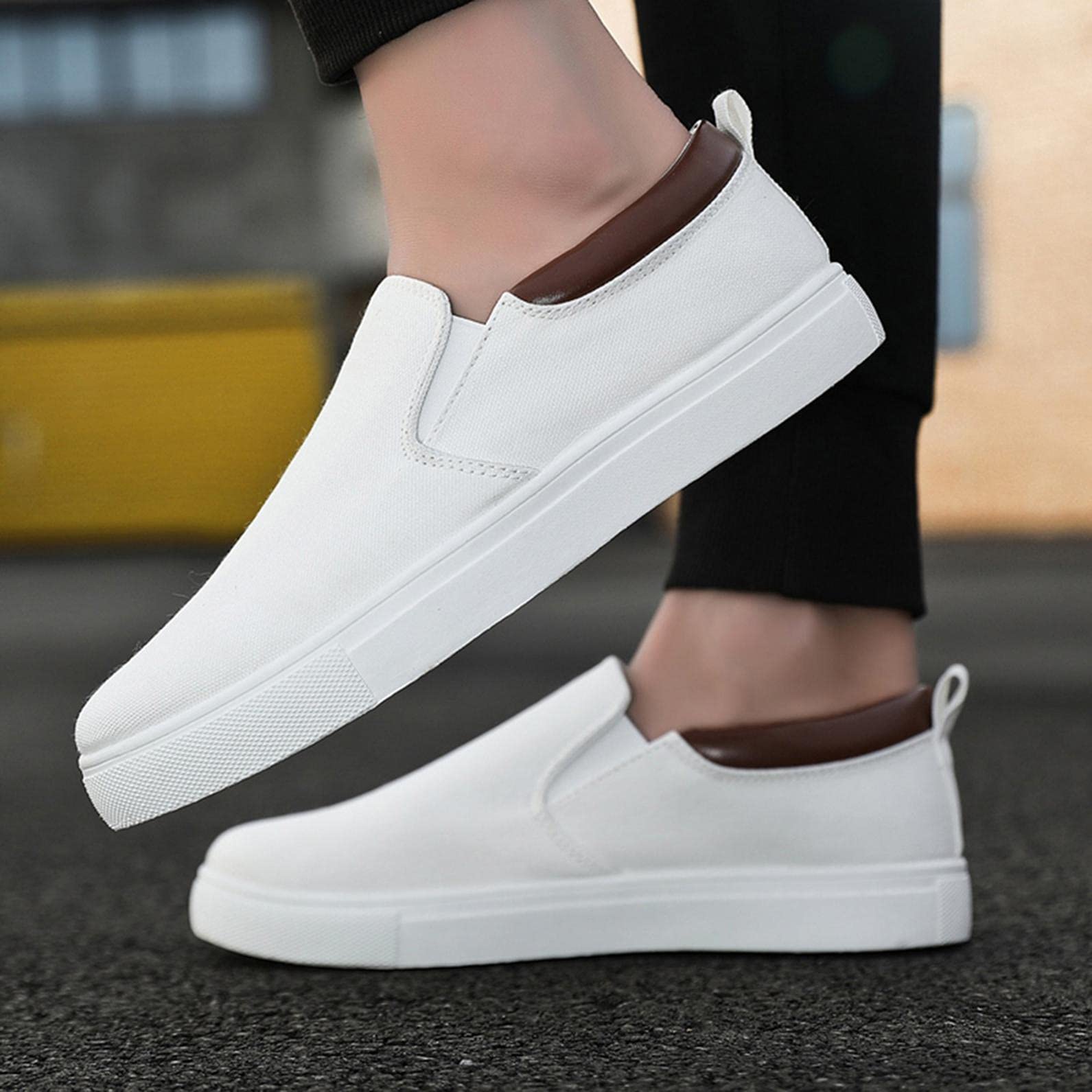 Hbeylia Slip-On Loafers for Men & Women - Breathable Canvas Casual Sneakers | Low-Cut Unisex Walking Shoes for Driving, Outdoor Sports & Daily Wear