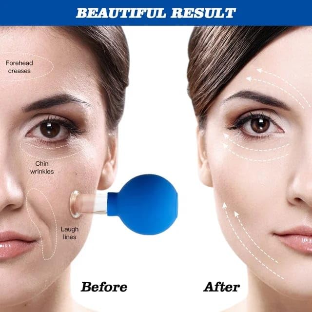PCS POWEREST® 4-Piece Glass Facial Cupping Set with Silicone Vacuum Suction - Anti-Cellulite & Anti-Wrinkle Massage Therapy Kit for Youthful Skin - Perfect for Face, Eyes & Body Care - Ideal for Home Spa, Relaxation & Skincare Routine