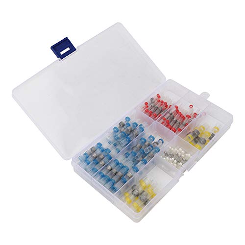 Heat Shrink Butt Connectors Kit - 150pcs Waterproof Solderless Wire Terminals for Marine, Automotive & Electrical Wiring - Insulated Crimp Connectors for DIY, Boat & Car Maintenance