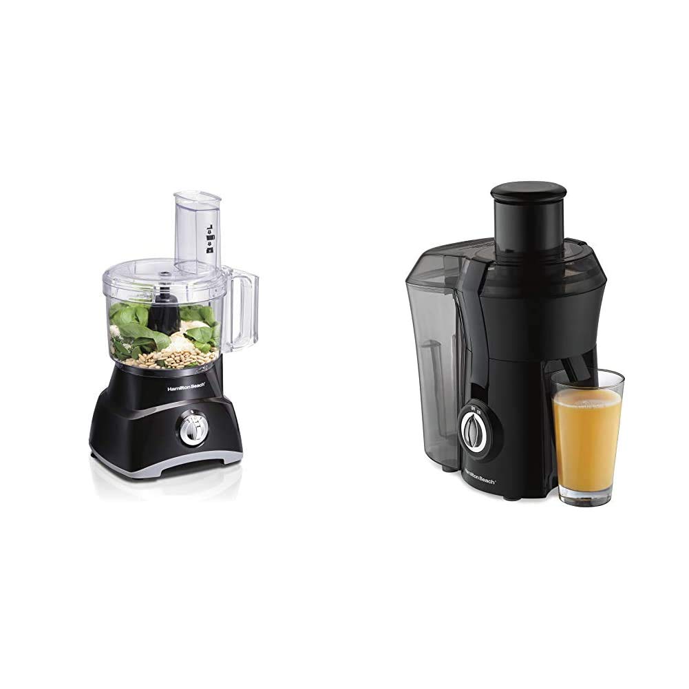Hamilton Beach 8-Cup Compact Food Processor & Vegetable Chopper (70740) with Juicer - 800W, 3