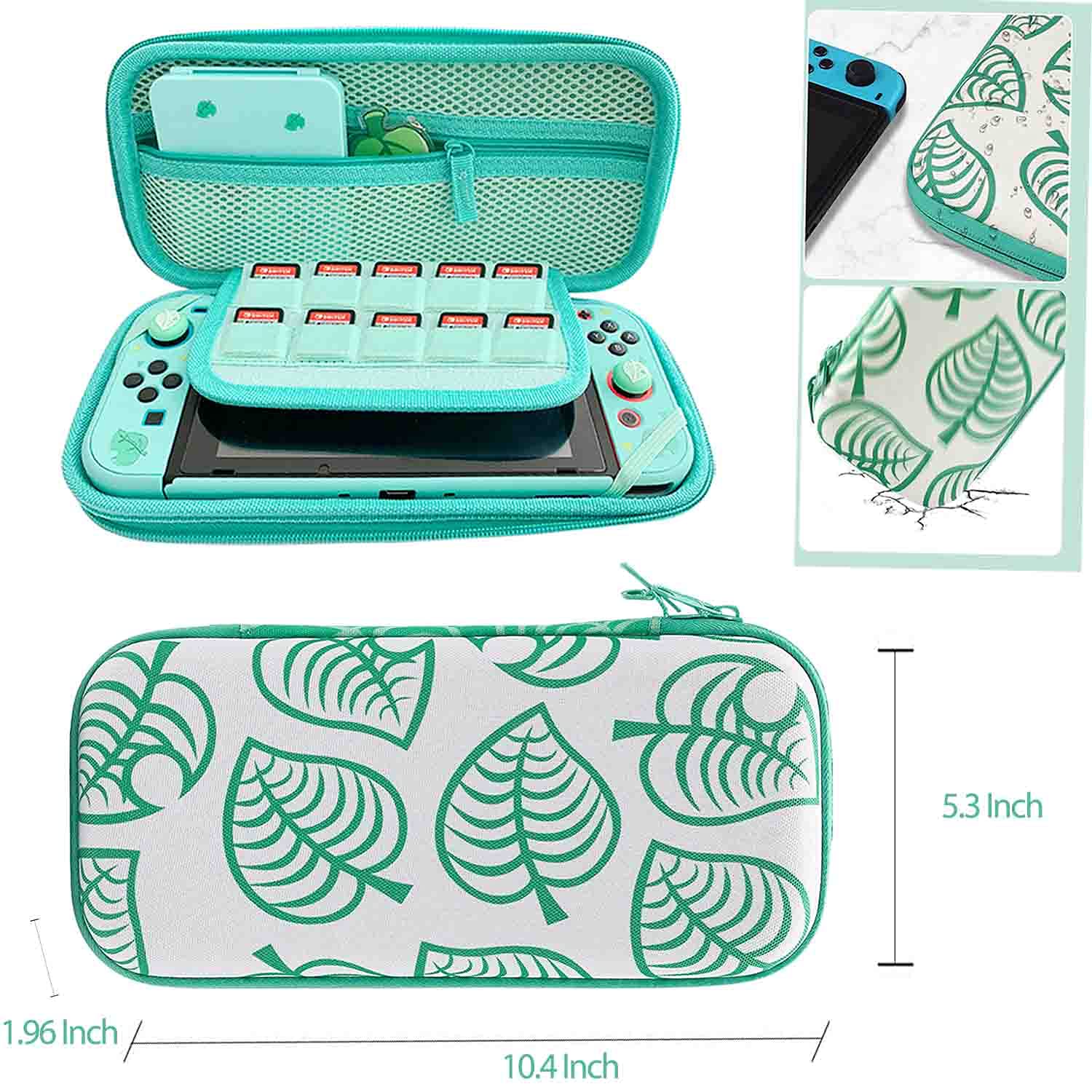 YOOWA Nintendo Switch Animal Crossing Accessories Bundle - Carrying Case, Protective Cover, Screen Protector, Game Card Holder, Play Stand & Thumb Grips | Perfect for Travel, Gaming Parties & Home Entertainment