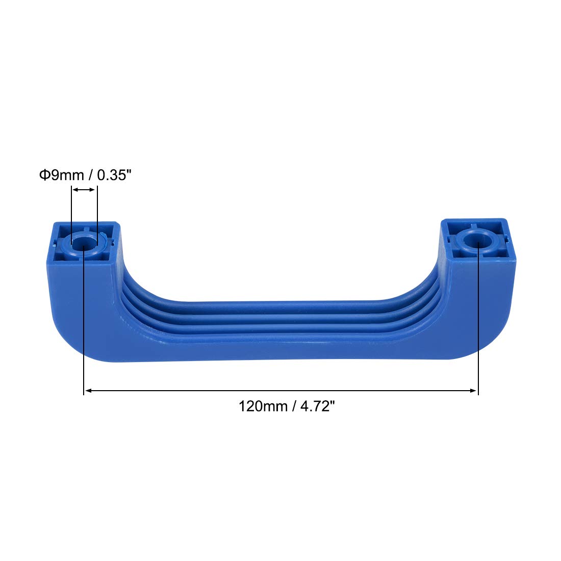 Durable Blue Plastic Pull Handle 120mm Hole Center for Luggage & Mechanical Equipment - 2 Pack | Heavy Duty Replacement Handles for Suitcases, Toolboxes & Industrial Applications