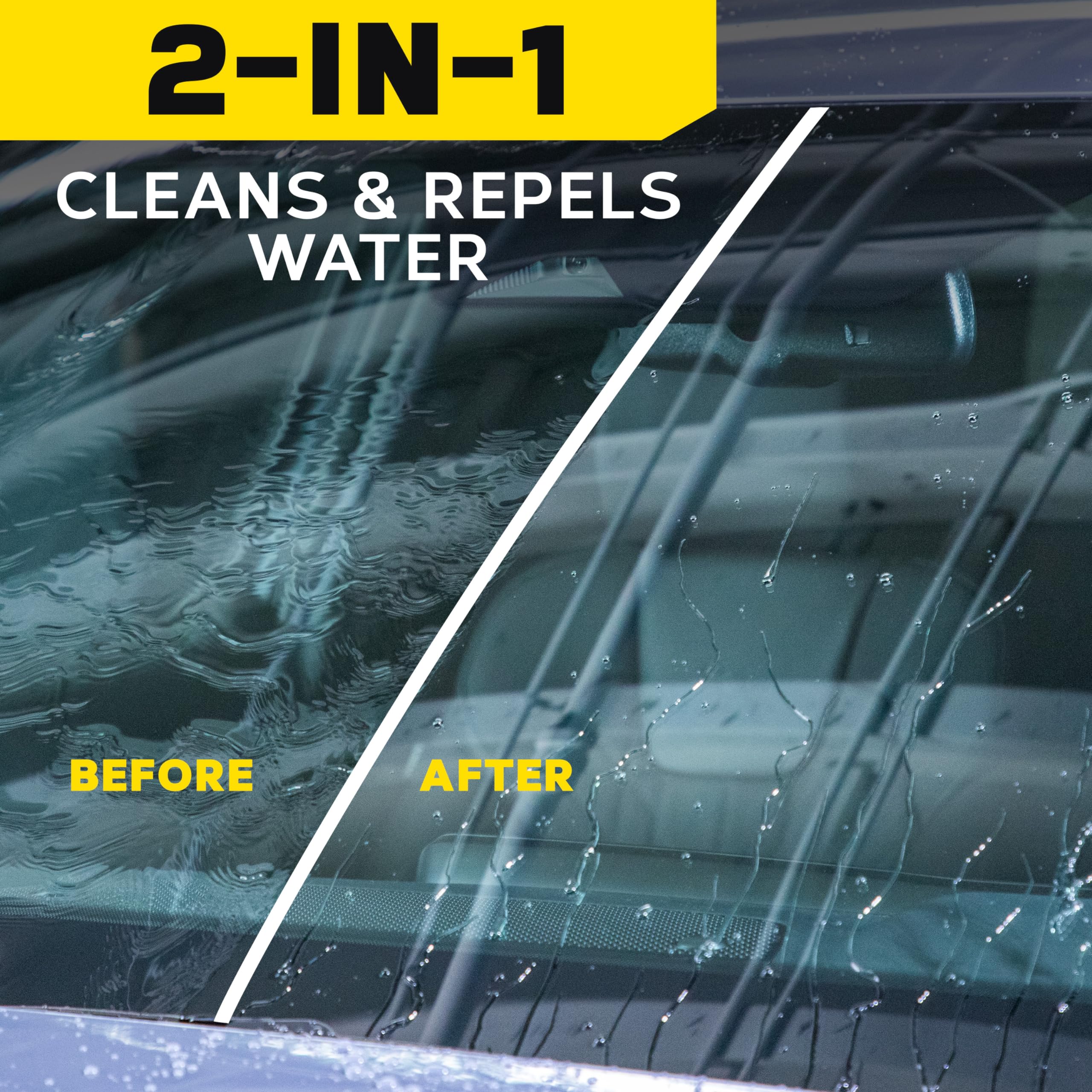 Meguiar's Ultimate Glass Cleaner & Water Repellent - 16oz Premium Car Window Cleaner with Hydrophobic Rain Repellent Technology for Streak-Free Shine and Improved Visibility in Rain - Perfect for Cars, Trucks, Motorcycles and Home Windows