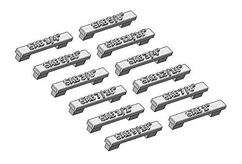 SAE Size Toolbox Labels - Vertical Wrench Organizer Inserts for Tool Chest Drawers | Compact & Portable SAE Wrench Label Inserts | Perfect for Mechanics, DIY Enthusiasts & Tool Organization
