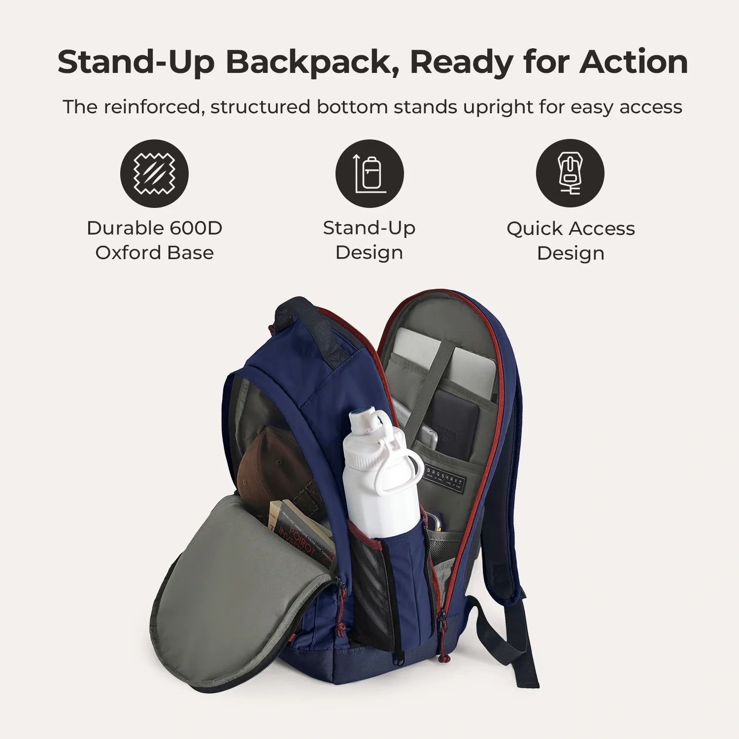 15.6 Inch Laptop Backpack for Men & Women - Waterproof Travel Backpack with USB Charging Port - Perfect for Work, School, and Business Trips