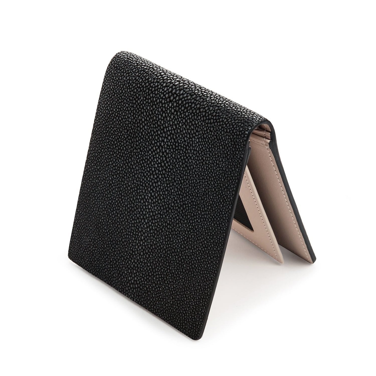 Premium Black Stingray Leather Wallet for Men - Slim RFID Blocking Bifold Wallet with Money Clip - Perfect for Everyday Carry, Travel & Business (Gift Box Included)
