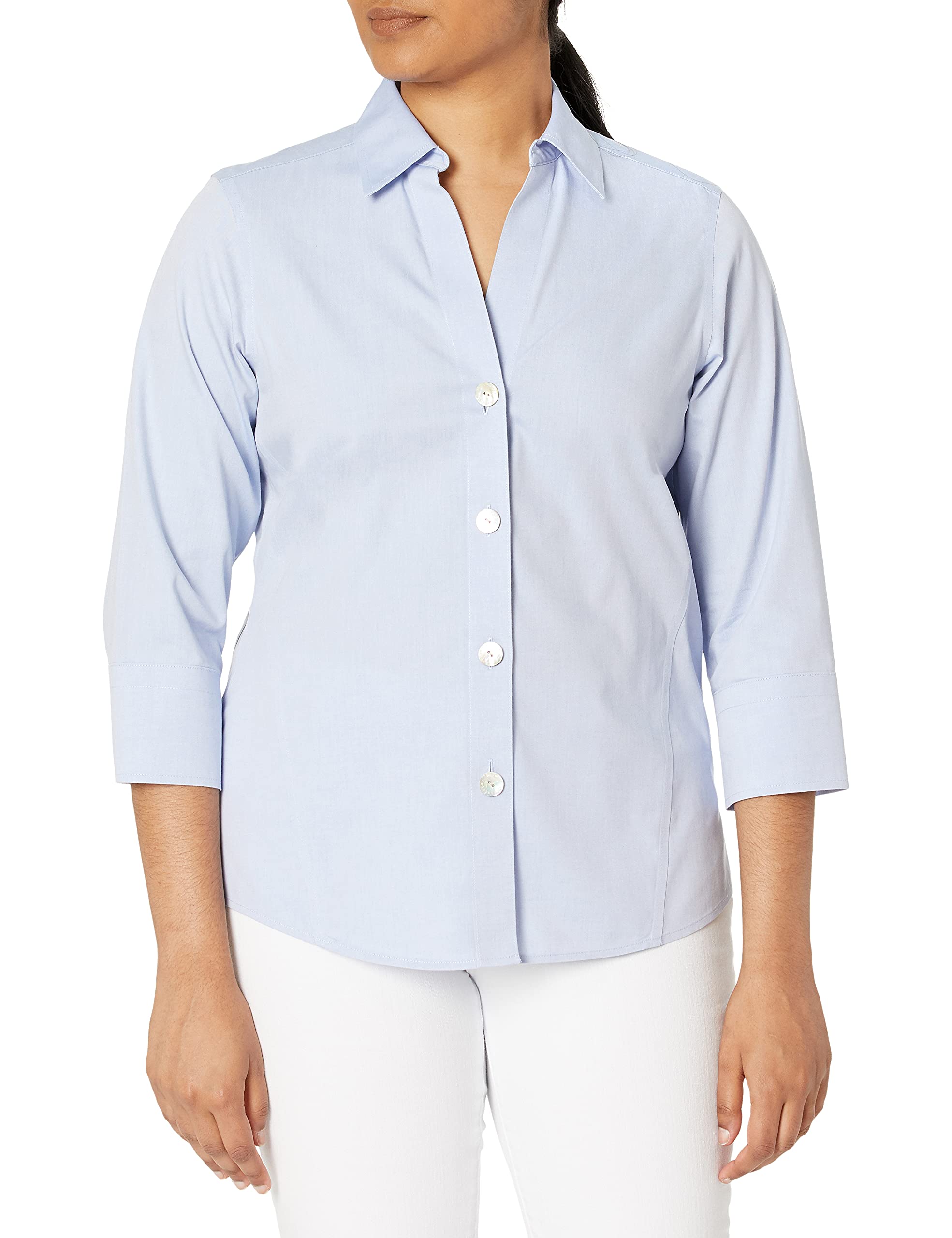 Foxcroft Women's Non-Iron Essential Paige Shirt - Wrinkle-Free Comfort for Office, Travel & Everyday Wear
