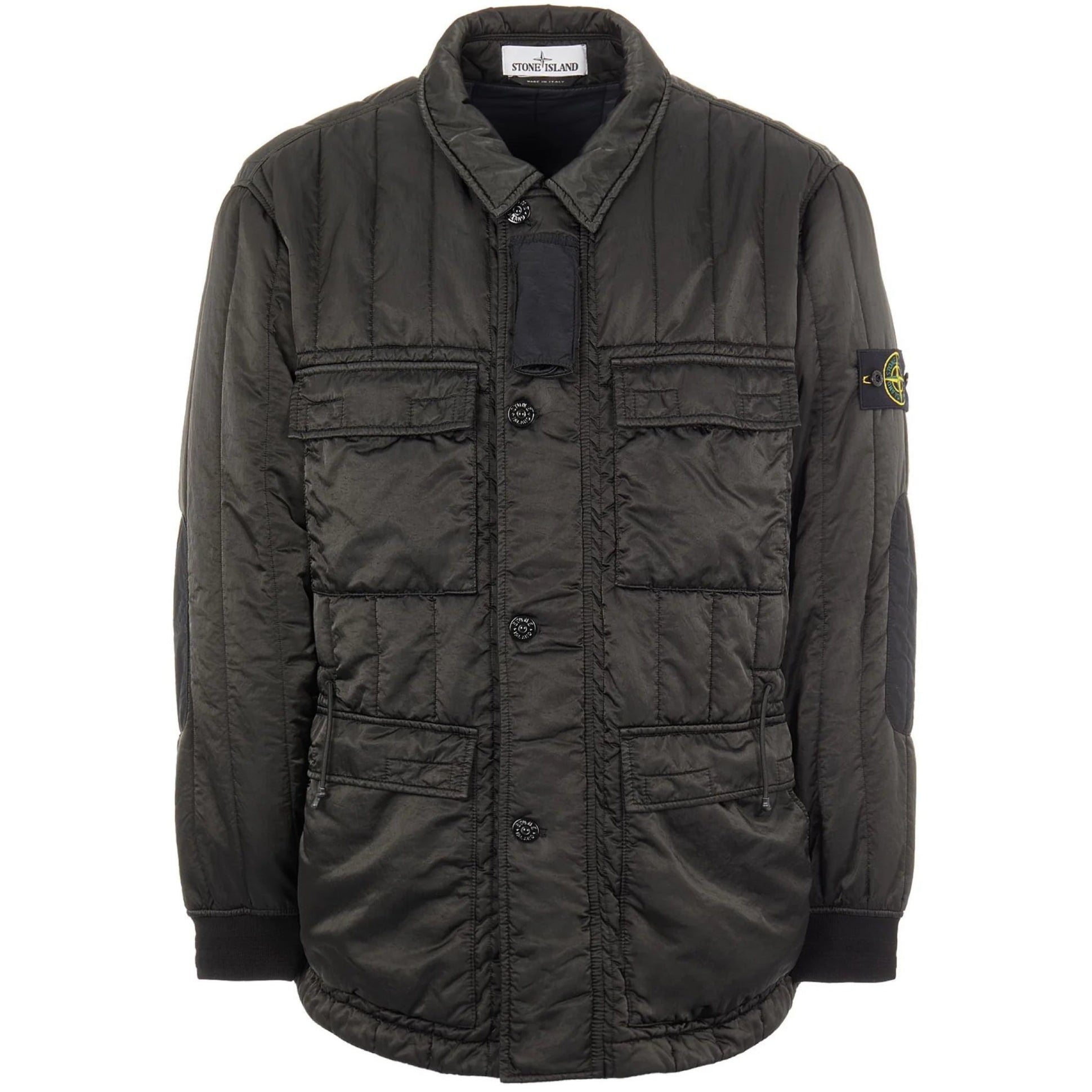 Stone Island Econyl Nylon Raso Quilted Jacket - Lightweight Water-Resistant Puffer Coat for Men | Outdoor Hiking & Urban Streetwear Fashion