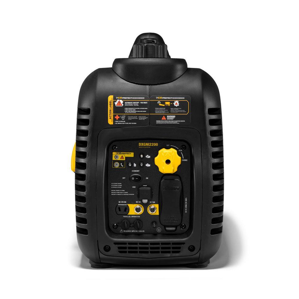 DEWALT DXGNI2200 1700W/2200W Portable Inverter Generator with CARB Compliance - Quiet Power for Camping, RV Trips & Emergency Backup