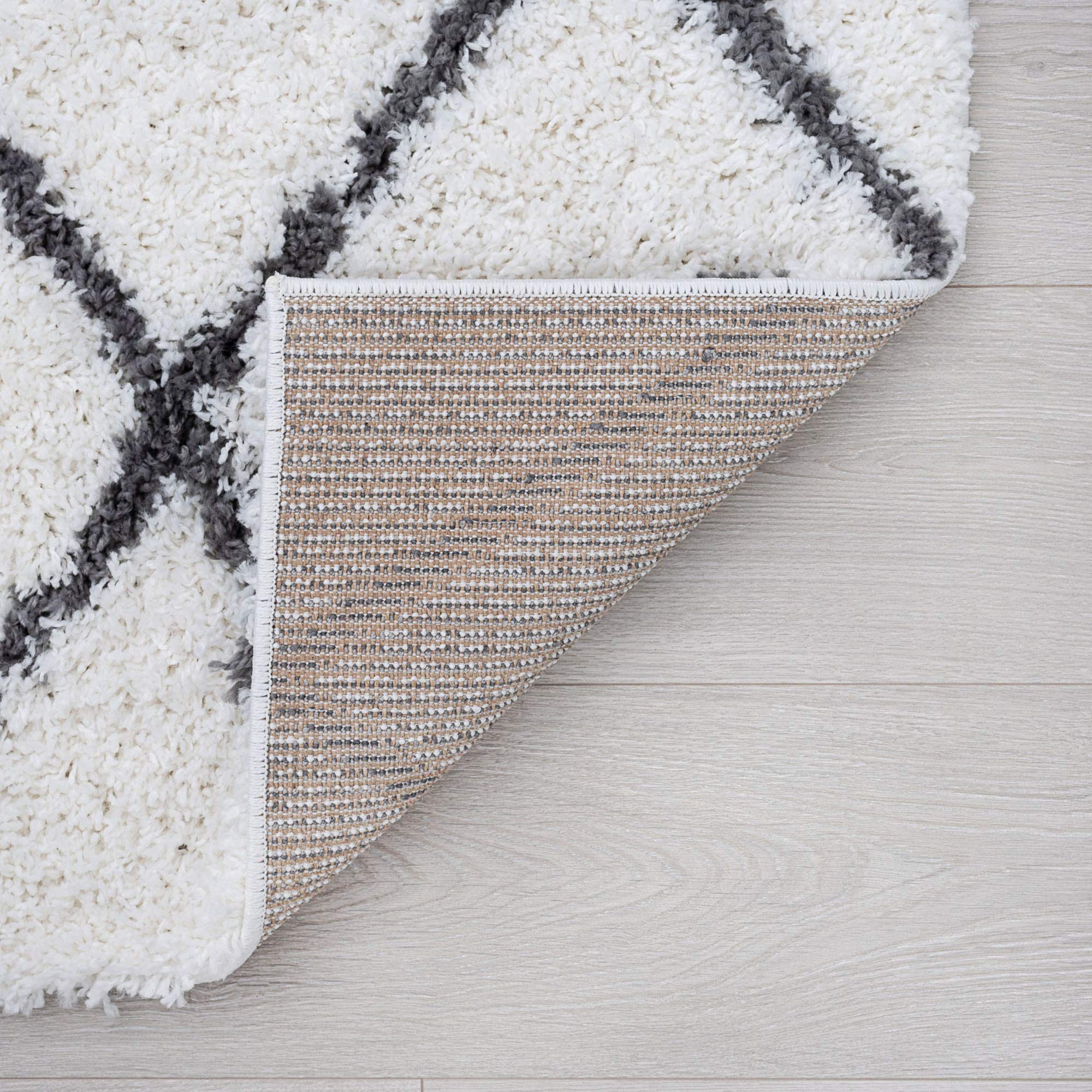 Premium Mira White 9x12 Shag Rug - Soft Plush Area Rug for Living Room, Bedroom & Dining Room - Transitional Geometric Carpet for Entryway, Foyer, Kitchen & Bath - Cozy Home Decor for Modern Spaces