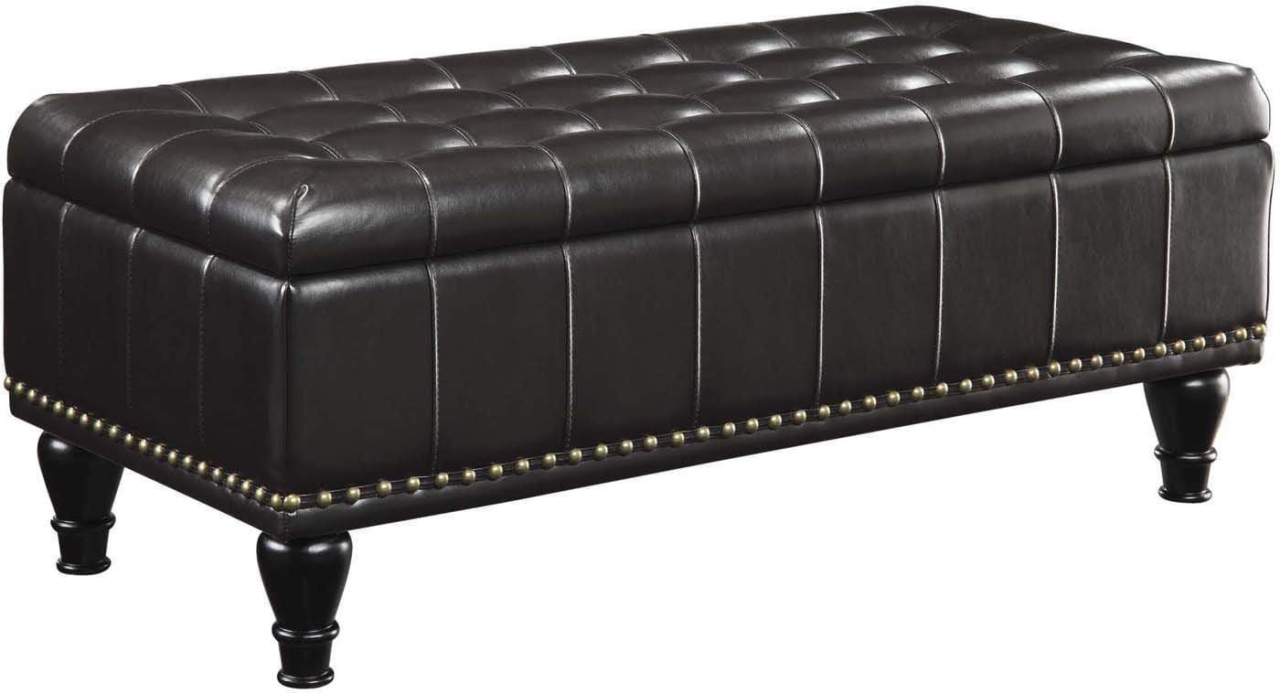 BP CDOT45 Bassett Caldwell Inspired Storage Ottoman - Versatile Footrest, Extra Seating & Hidden Storage for Living Room, Bedroom & Office