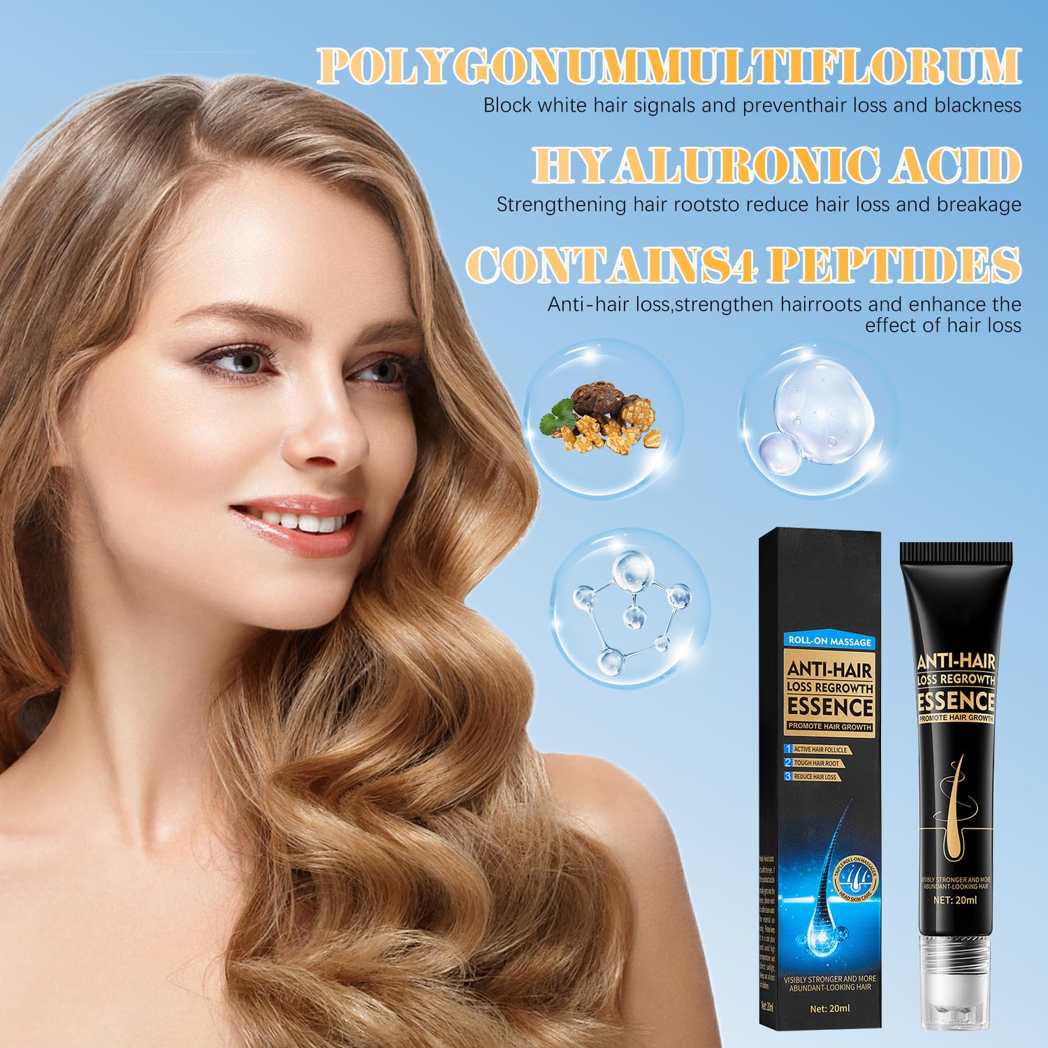2PCS Zozu Hair Regrowth Essence - Anti Hair Loss Serum for Women & Men, Hair Growth Oil Treatment for Dry & Damaged Hair, Strengthening & Nourishing Hair Care - Perfect for Daily Use & Scalp Massage