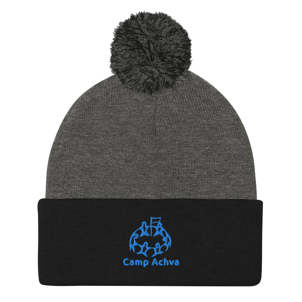 Camp Achva Pom Pom Beanie - Warm Winter Knit Hat for Women & Men - Cozy Outdoor Skiing, Hiking & Snow Activities Accessory