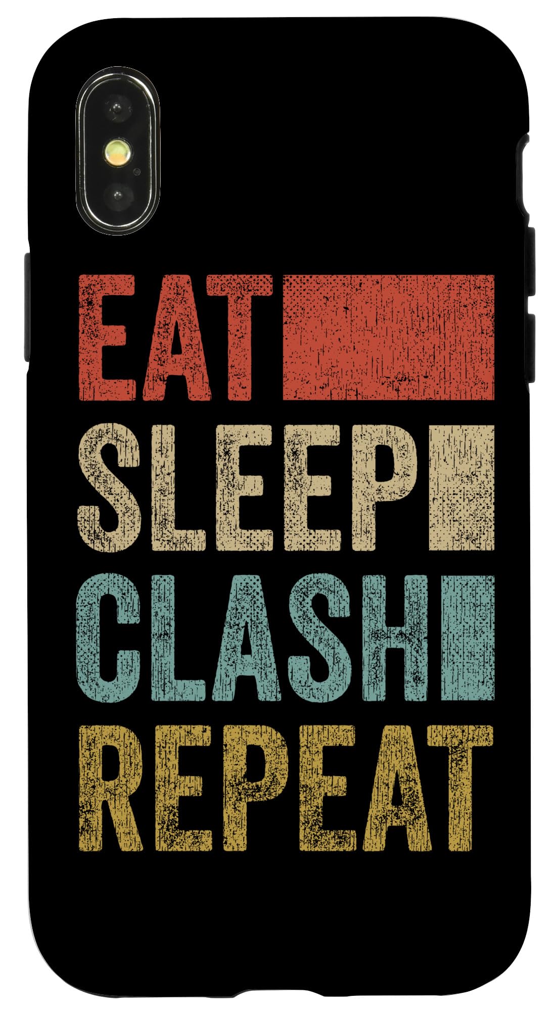 iPhone X/XS Vintage Gaming Clan Retro Clash Phone Case - Durable Protective Cover for iPhone X & XS - Perfect for Gaming Enthusiasts & Clash of Clans Fans