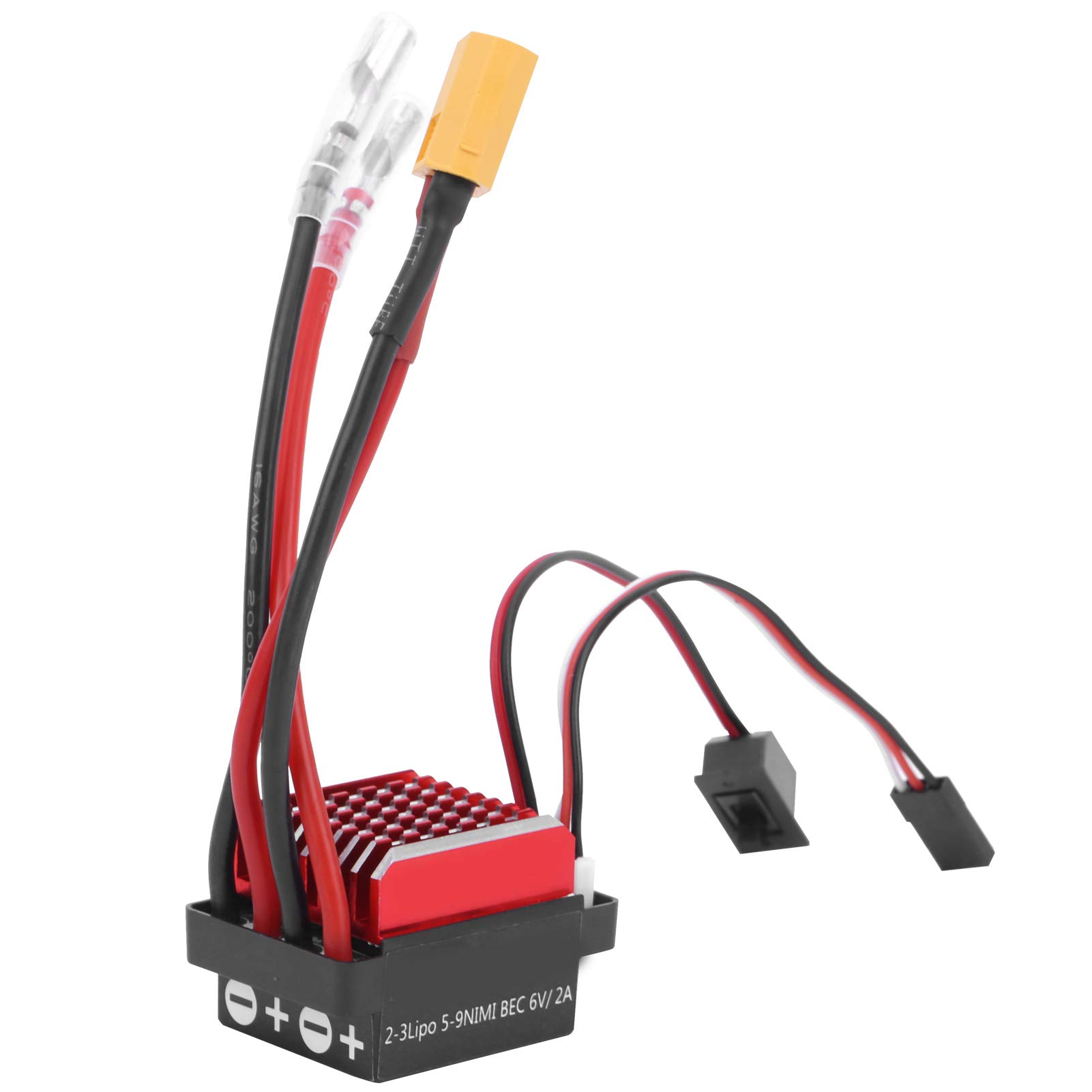 360A Brushed ESC for RC Crawler Cars - VGEBY Electronic Speed Controller with Bidirectional Control (60 Plug Compatible) - Perfect for Rock Crawling, Off-Road RC Vehicles and DIY Projects