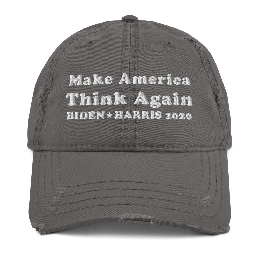Biden Harris 2020 Make America Think Again Vintage Distressed Baseball Cap - Political Campaign Hat for Supporters, Rally Events & Patriotic Fashion