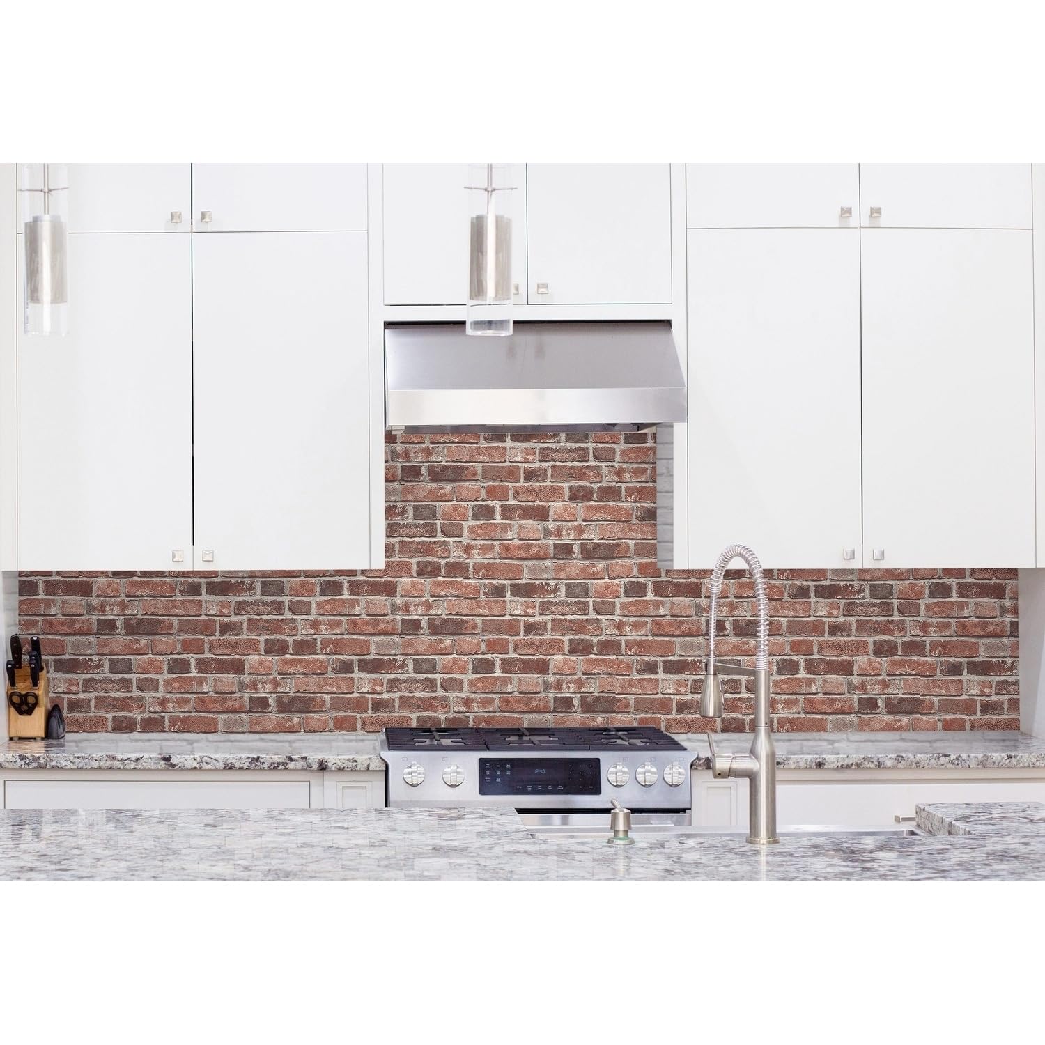 Red Brick Peel and Stick Wallpaper - Self-Adhesive Removable Wallpaper for Home Decor, Easy to Install DIY Wall Covering - Perfect for Living Room, Bedroom, Kitchen Backsplash & Accent Walls
