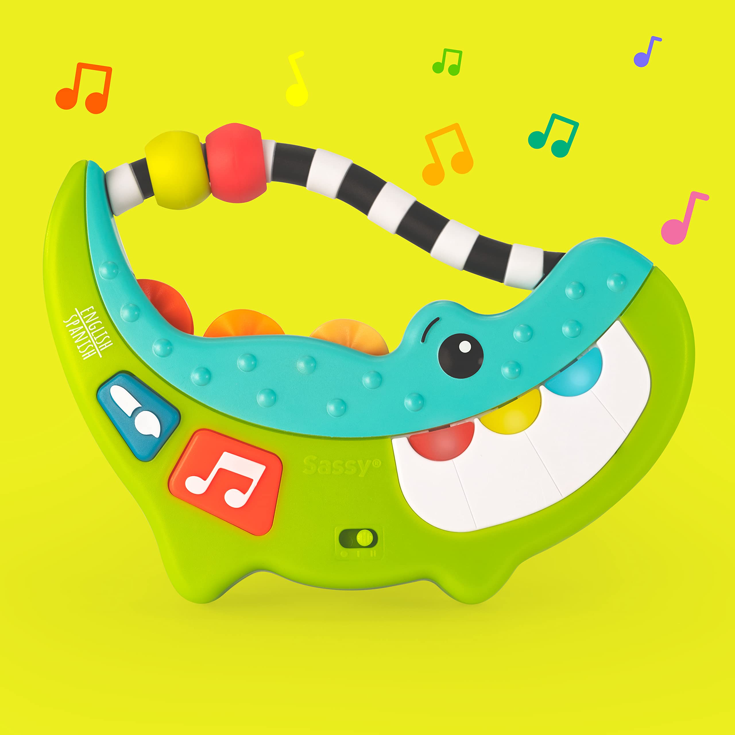 Sassy Rock-A-Dile Musical Baby Toy - Fun Interactive Singing Alligator for Toddlers 6-12 Months | Perfect for Early Learning, Playtime & Sensory Development
