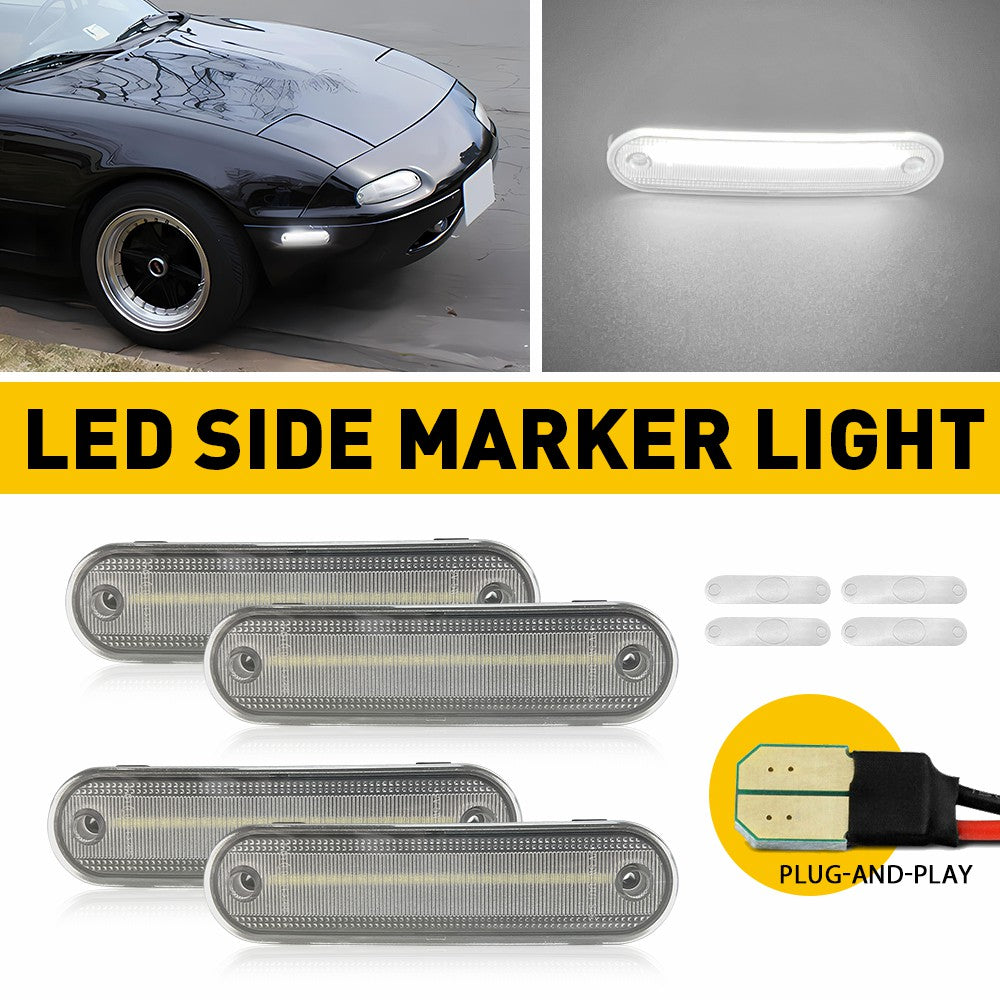 LED Side Marker Lights for 1990-2005 Mazda Miata MX-5 - Amber Turn Signal Sidemarker Lamps Replacement - Durable & Bright for Night Driving & Enhanced Vehicle Safety