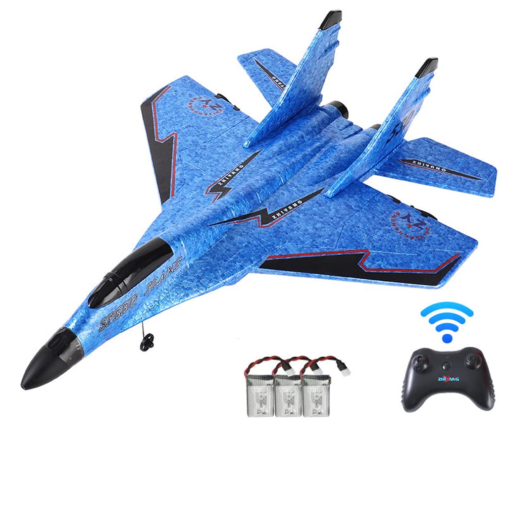 KAPOHU 2.4GHz RC Airplane - Ready to Fly Remote Control Plane with LED Night Lights for Kids, Beginners & Adults | 3 Batteries Included | Outdoor Gliding Aircraft Toy for Park, Beach & Backyard Fun