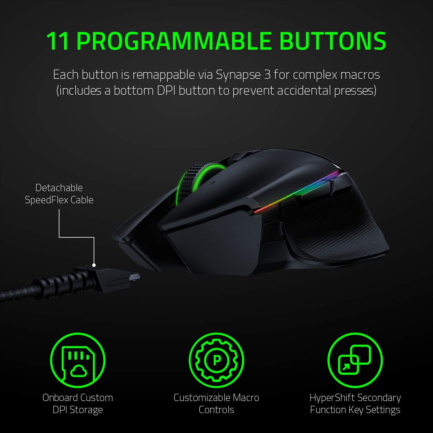 Razer Basilisk Ultimate Wireless Gaming Mouse - Hyperspeed Technology, Fastest Gaming Switches, Classic Black (Renewed) - Perfect for FPS, MOBA & Esports Gaming