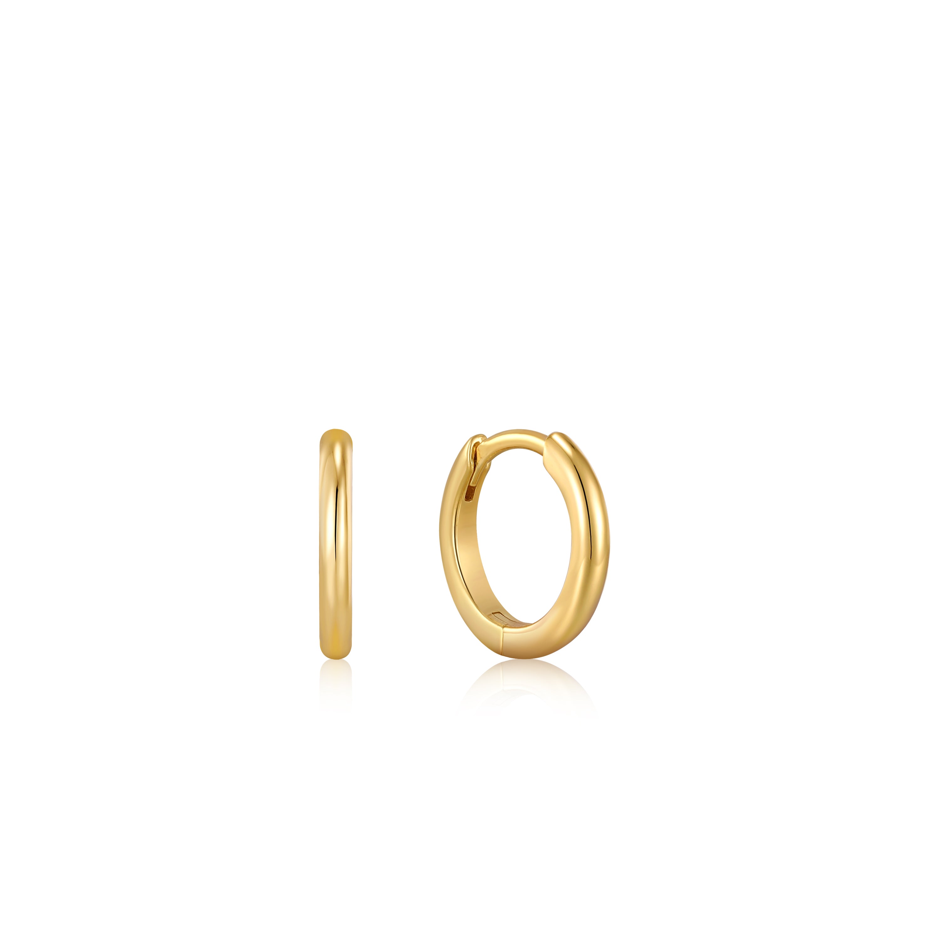 Gold Smooth Huggie Hoop Earrings for Women - Minimalist Everyday Jewelry - Perfect for Work, Date Night & Casual Outfits