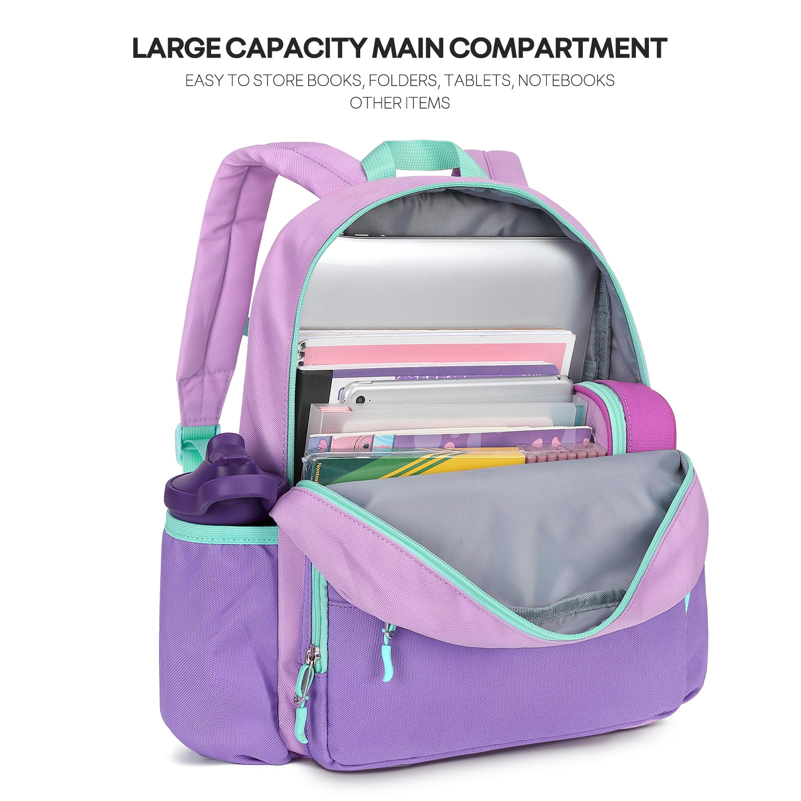 Mibasies Kids Backpack for Girls Age 4-6 | Cute Elementary School Bookbag | Lightweight Durable Backpack for Kindergarten & Daycare | Perfect for School, Travel & Outdoor Activities