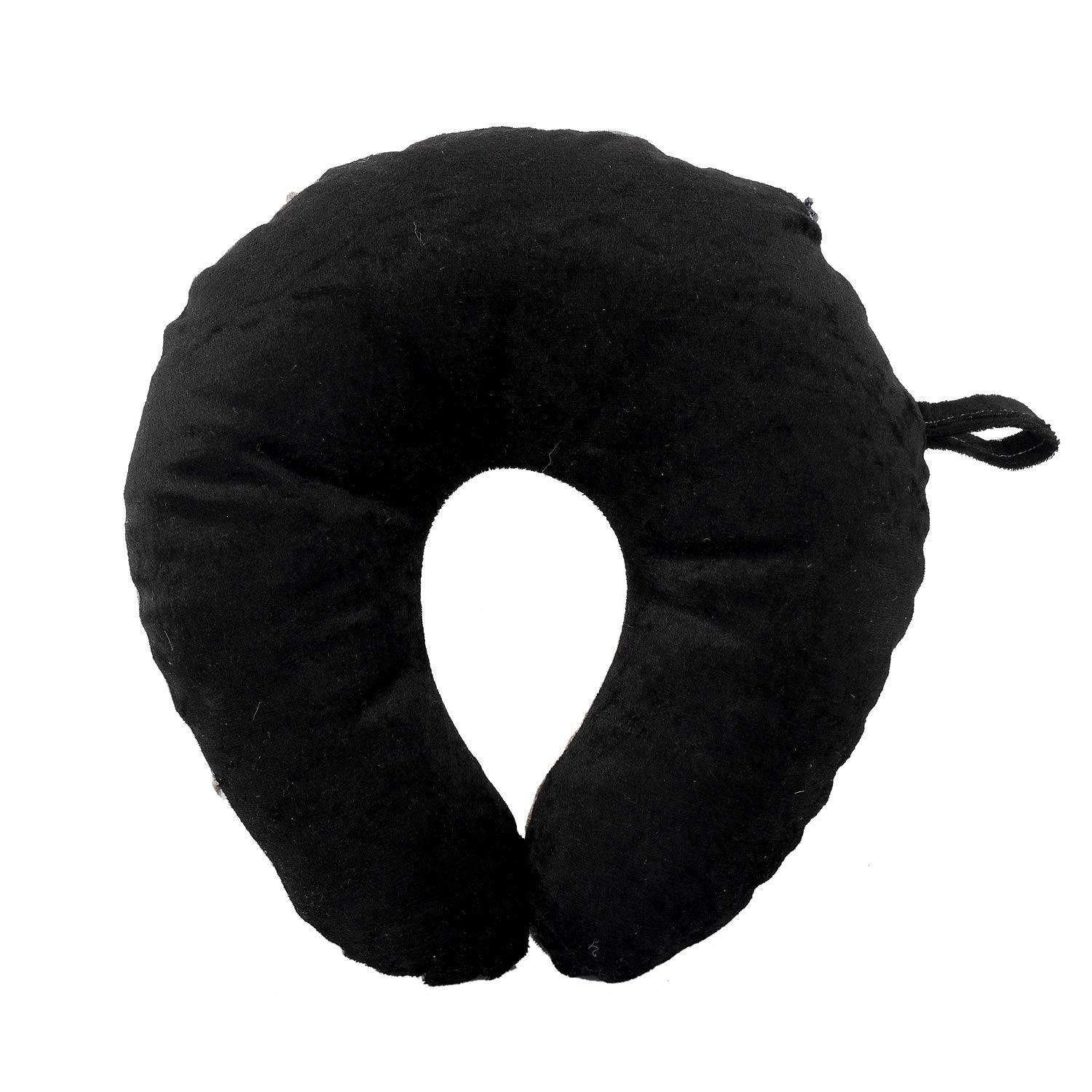 Kuber Industries Unisex U-Shaped 100% Pure Memory Foam Neck Pillow - Soft Travel Pillow for Airplane, Car, Train & Bus - Ergonomic Support for Office & Home Use - Black & Grey (CTKTC39211)