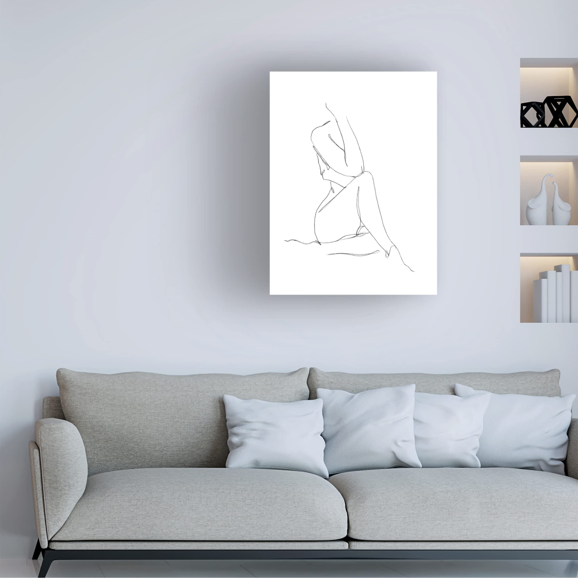 Trademark Fine Art 'Nude Contour Sketch I' Canvas Wall Art by Ethan Harper - Elegant Figure Drawing for Living Room & Bedroom Decor