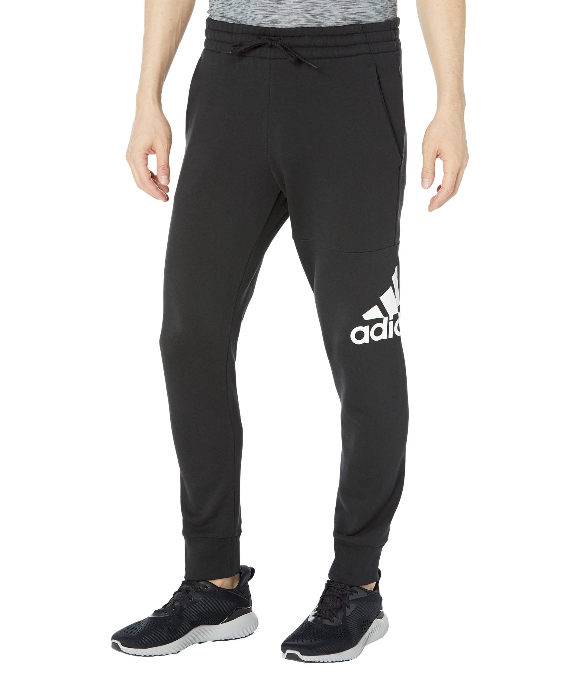 adidas Men's Essentials French Terry Cuffed Logo Pants - Comfortable Athletic Joggers for Gym, Running & Casual Wear