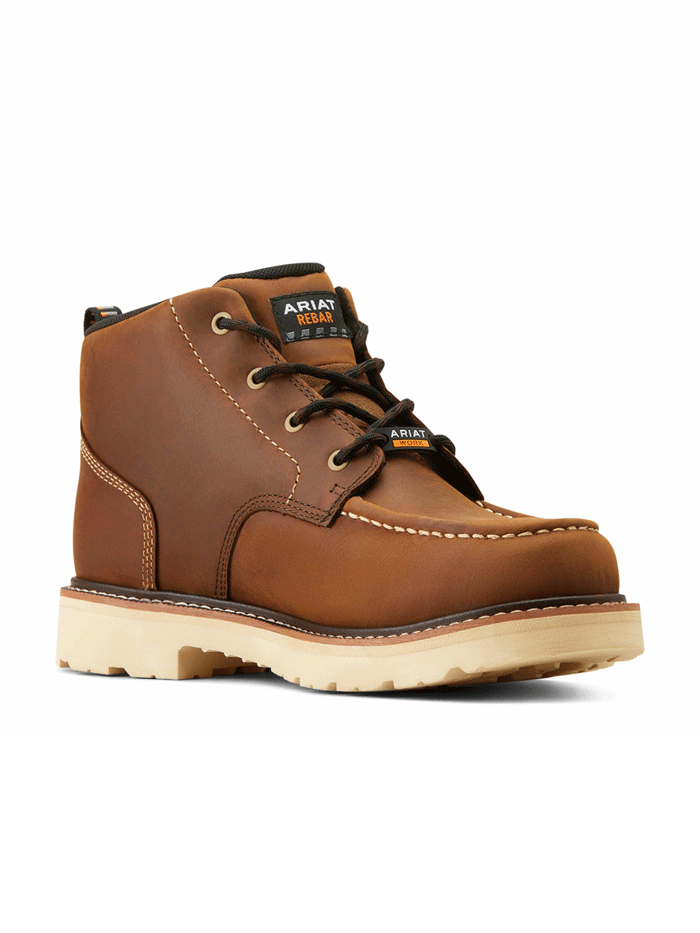 Ariat Men's Rebar Lift Chukka Waterproof Work Boots - Distressed Brown - Comfortable & Durable Safety Shoes for Construction, Outdoor Work & Hiking