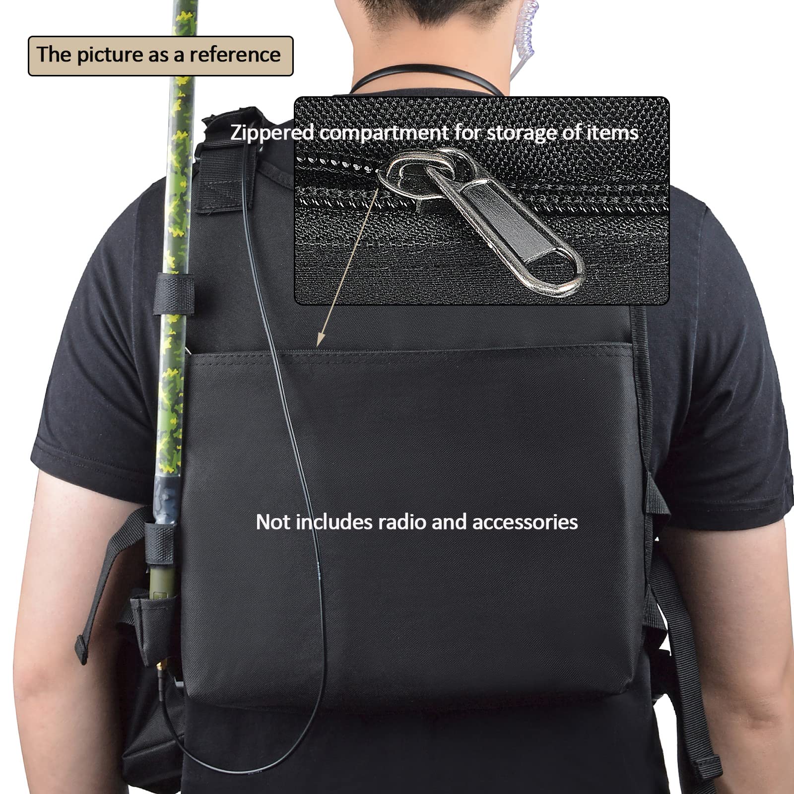 Universal Tactical CB Radio Chest Harness Bag - Compatible with Cobra, Midland, Uniden, Anytone & Motorola Handheld 2-Way Radios - Durable Front Pack Pouch Holster Vest for Outdoor, Hiking, Hunting & Emergency Communication
