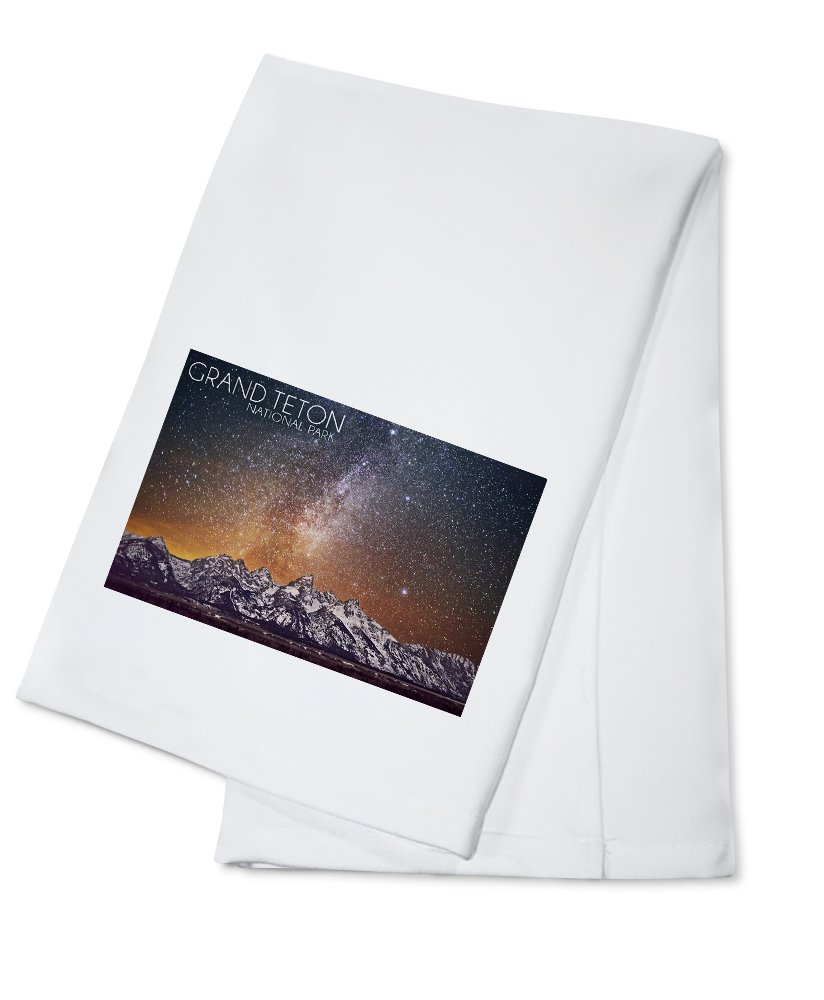 Grand Teton National Park Wyoming Milky Way Print 100% Cotton Tea Towel - Decorative Hand Towel for Kitchen, Home Decor & Gifts - Perfect for Dish Drying, Wall Art & Cabin Decor