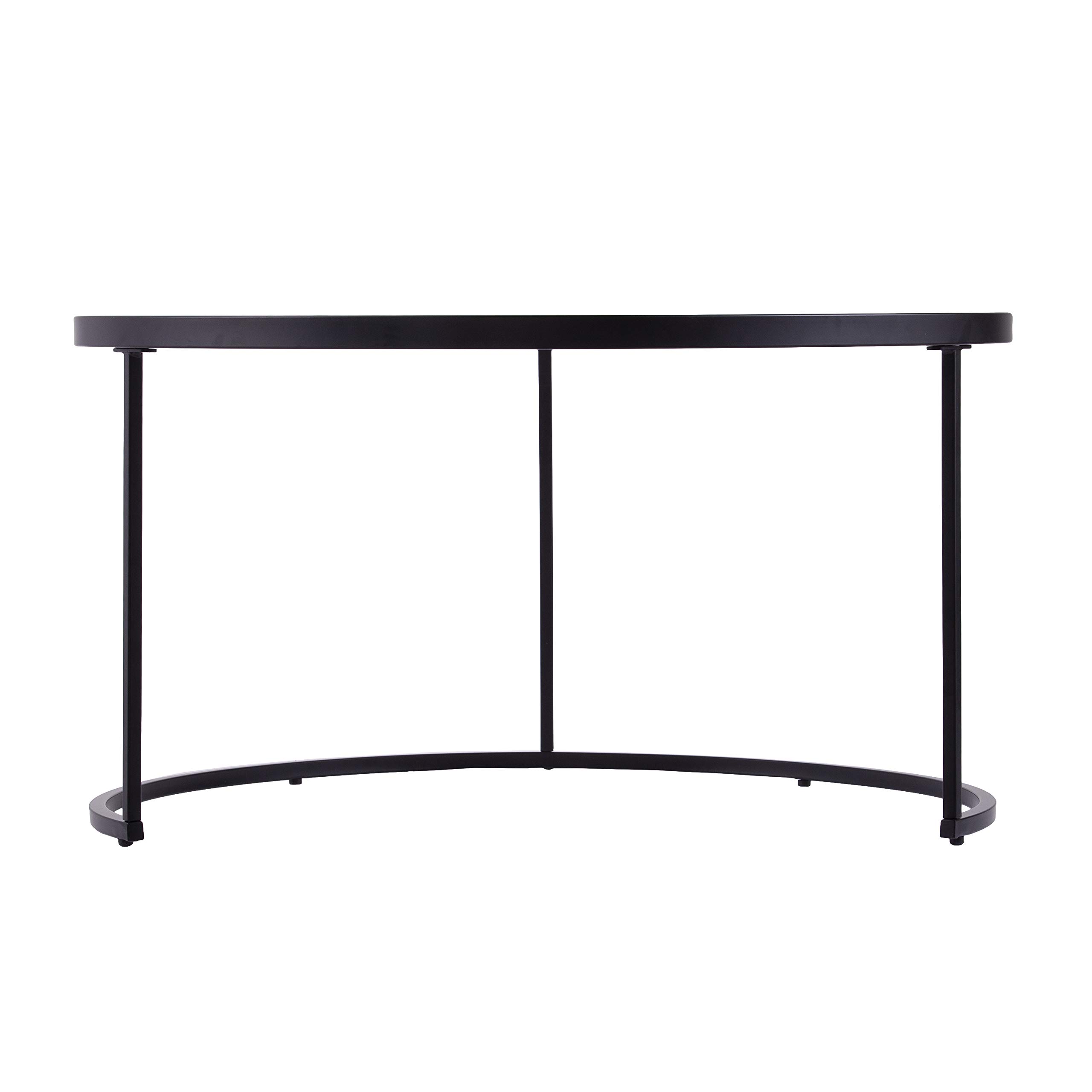 SEI Furniture Downham Coffee Table - Antique Mirror Finish, Black - Perfect for Living Room, Lounge & Home Decor