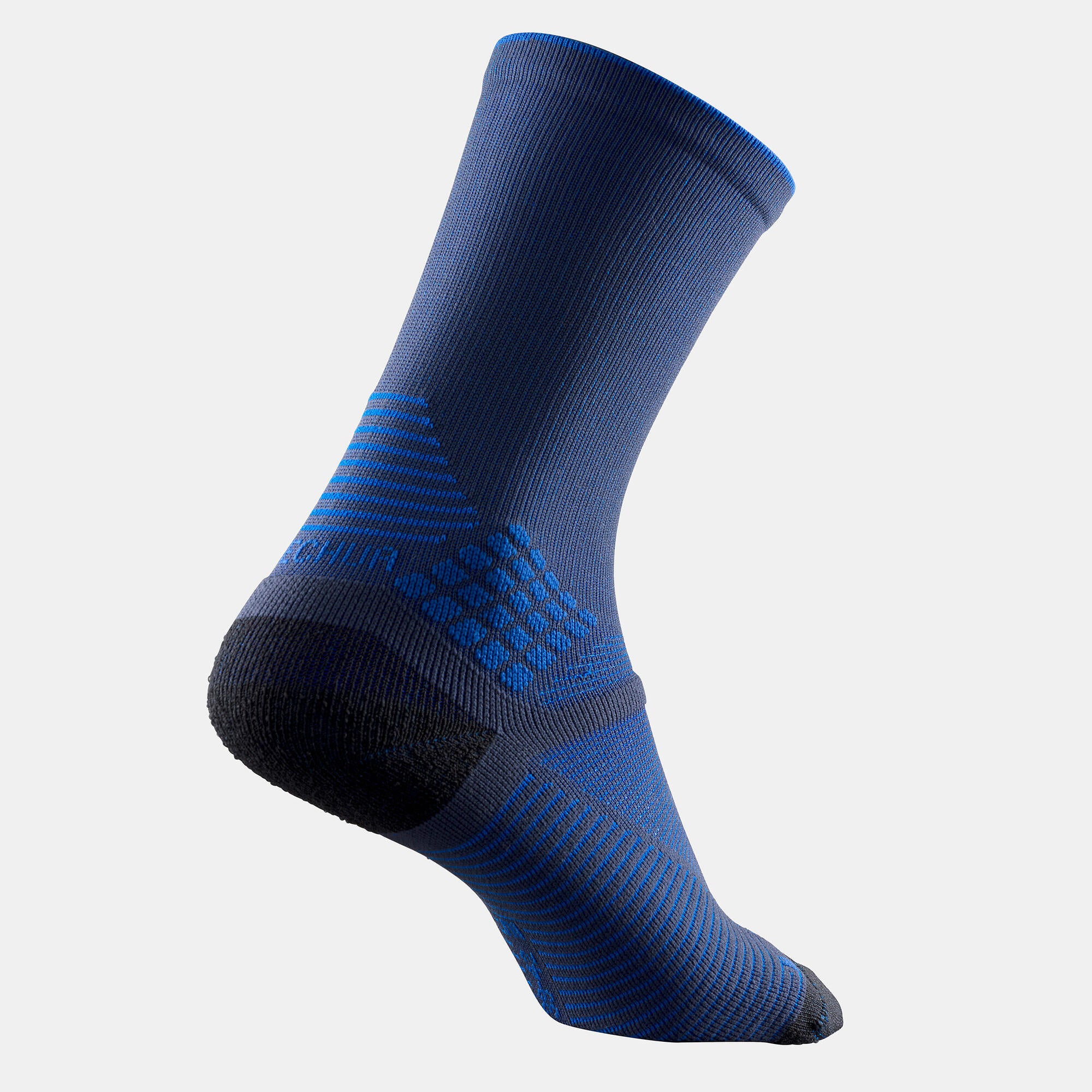 Quechua Hike 500 High Black Hiking Socks - 2 Pairs for Men & Women - Moisture Wicking & Cushioned for Outdoor Trekking, Camping & Mountain Climbing