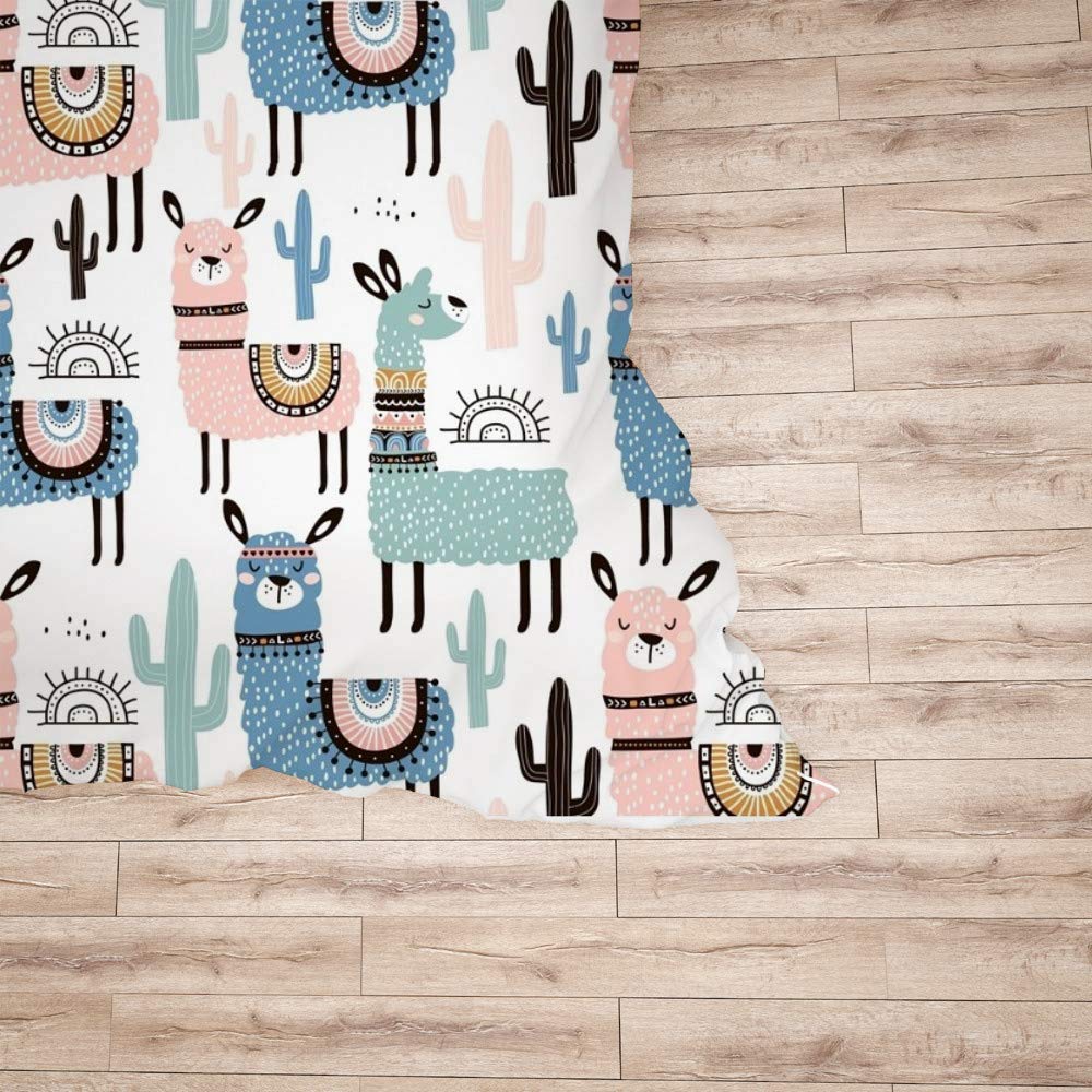 LifeCustomize Cactus Llama Duvet Cover Set - 2 Piece Kids Bedding with Pillowcase, Twin Size Comforter Cover for Boys & Girls - Perfect for Nursery, Kids Room Decor and Cozy Bedtime