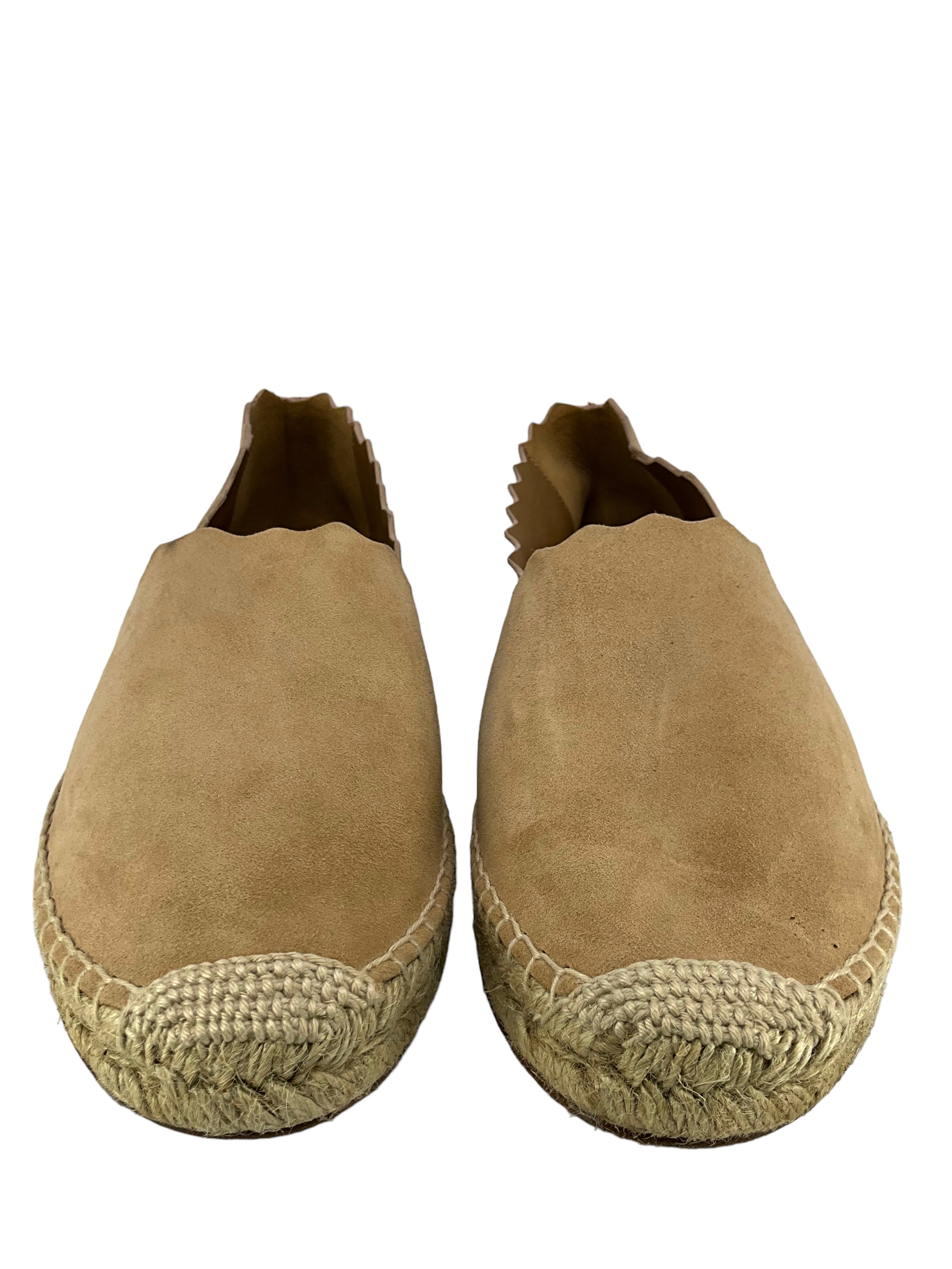 Chloe Lauren Scalloped Suede Espadrilles Women's Size 10 | Comfortable Summer Wedge Sandals for Beach, Vacation & Casual Outings