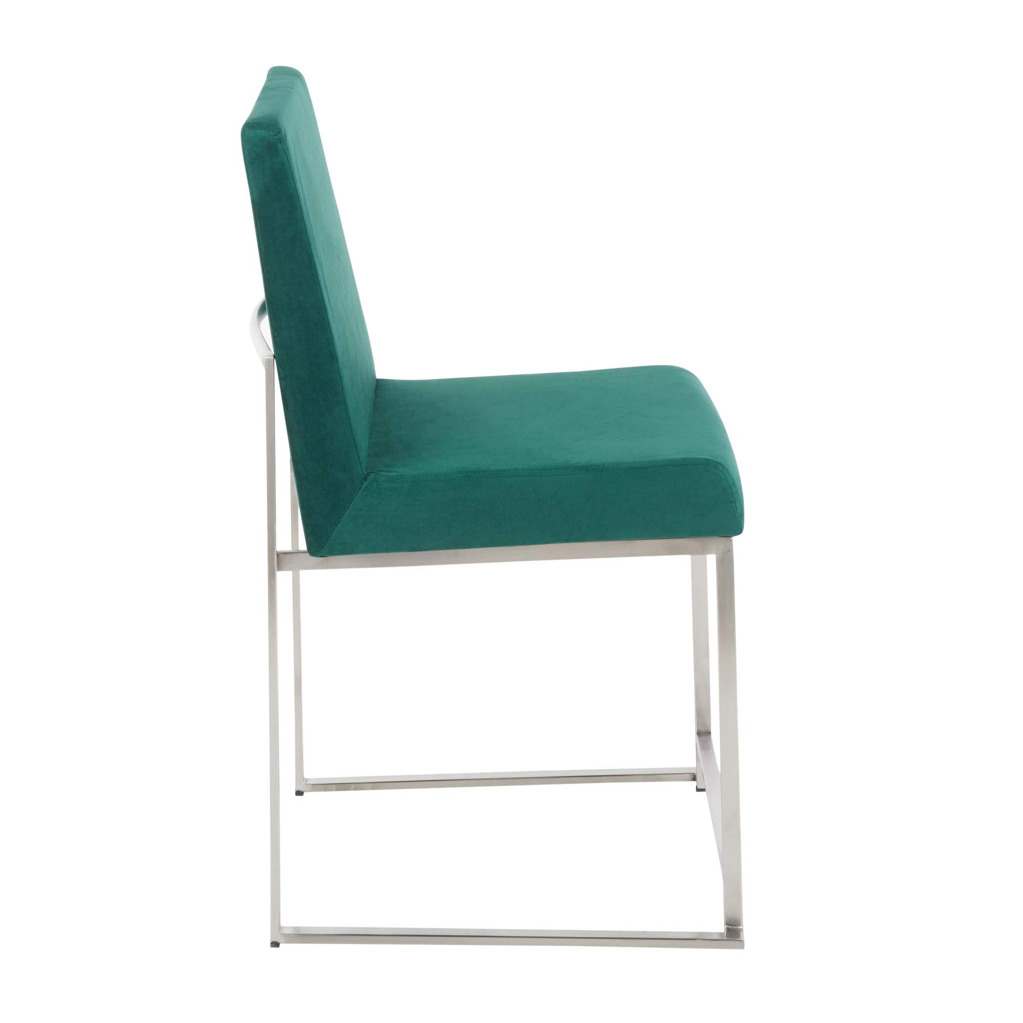 LumiSource High Back Fuji Dining Chair - Modern Upholstered Kitchen & Dining Room Chairs Set of 2 - Comfortable Seating for Family Meals, Dinner Parties & Restaurant Style Decor