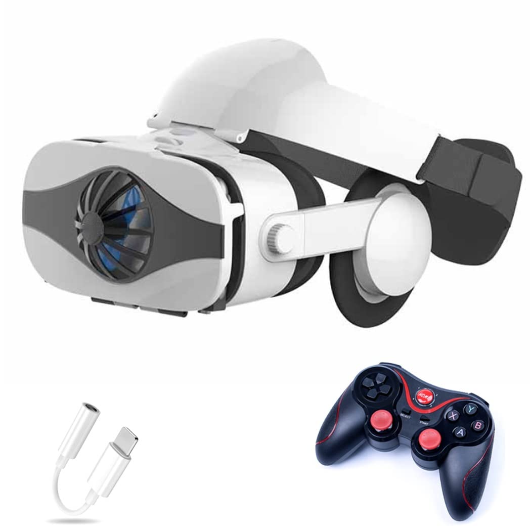 Lunette 3D VR Headset, Virtual Reality Goggles with Bluetooth Controller for iPhone 13 Pro Max/13 Pro/13/12/11, Samsung Galaxy S21, Huawei, Xiaomi - Immersive Gaming & 360° Video Experience (Color: Green, Compatible with iOS)