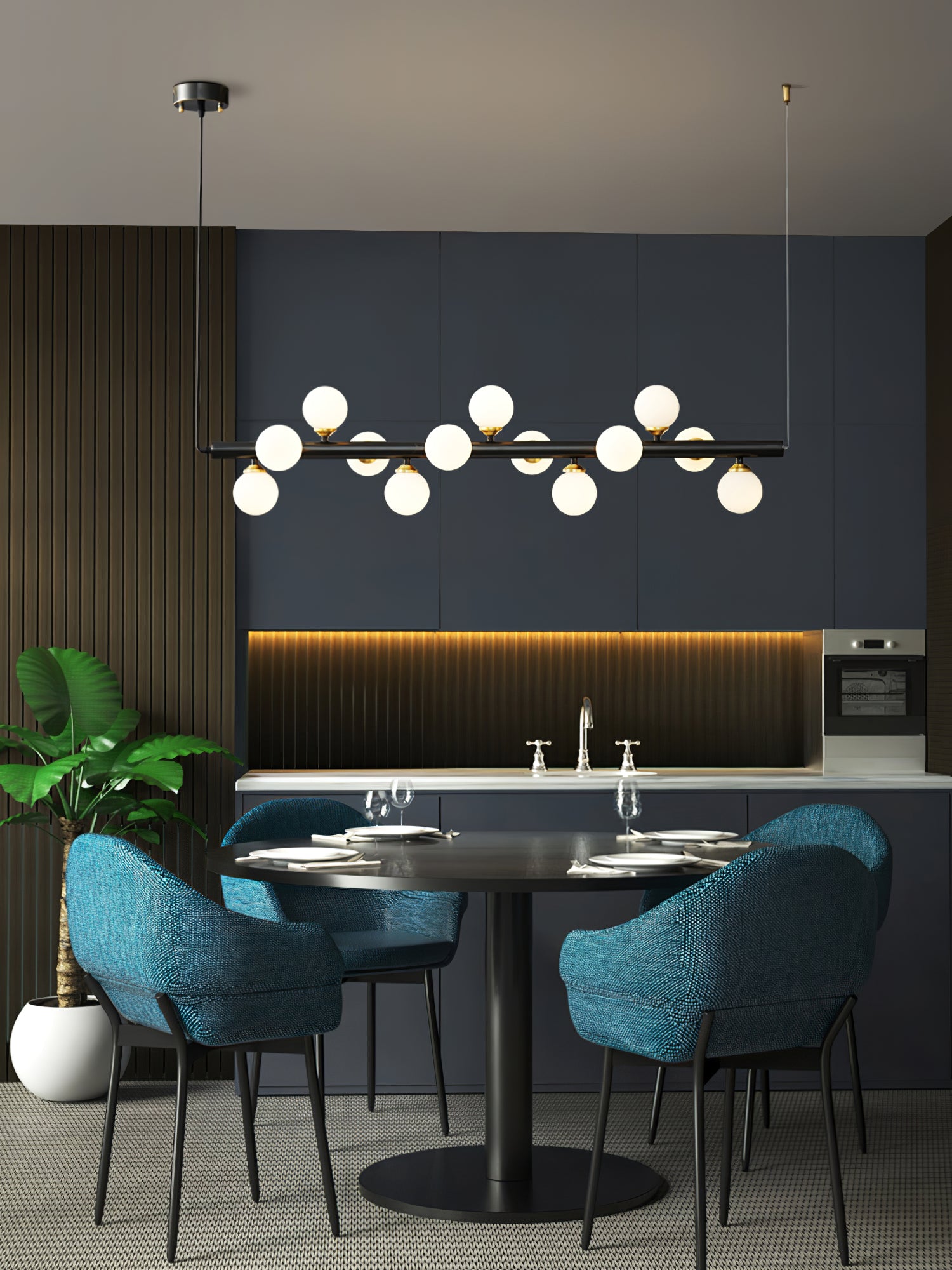 Island Bubbles Pendant Lights - Modern Glass Hanging Light Fixtures for Kitchen Island, Dining Room & Bedroom Decor