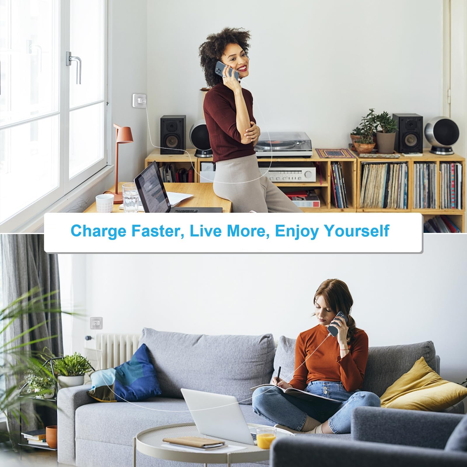 20W Fast Charger for iPhone 16/15 Series - 2 Pack USB C Charger Block & 6FT USB C to C Cables - Compatible with iPhone 16/16 Plus/16 Pro/16 Pro Max/15/15 Plus/15 Pro Max - Perfect for Home, Office & Travel Charging