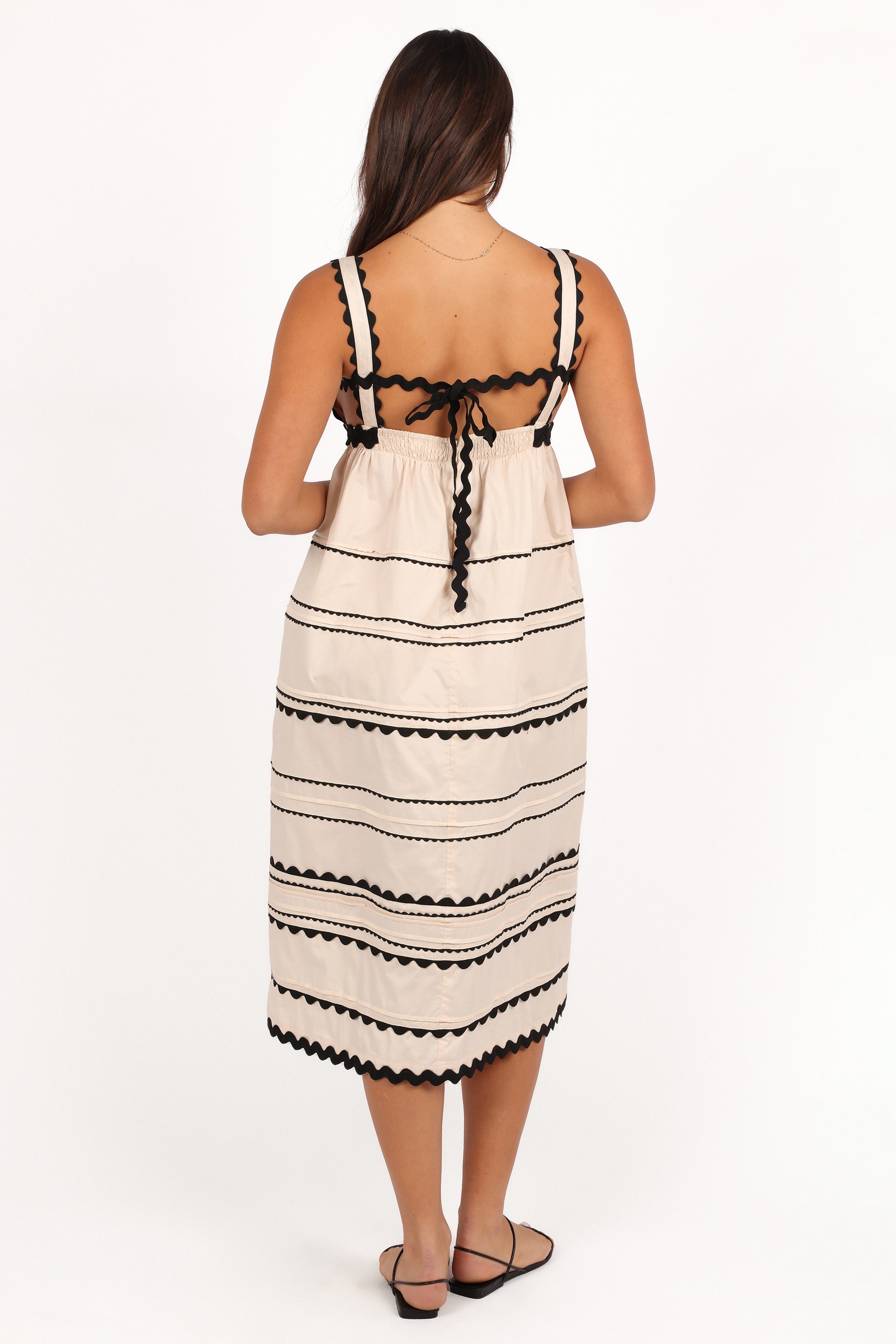 Jeanie Midi Dress - Flowy Boho Summer Dress for Women in Natural Cotton | Perfect for Beach Vacations, Date Nights & Casual Outings