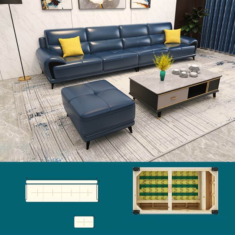 Mid Century Modern Modular Sofa with Leather Cushions - 3-Piece Sectional Sofa Set for Living Room, Lounge & Entertainment Spaces - Comfortable Contemporary Furniture for Home Decor