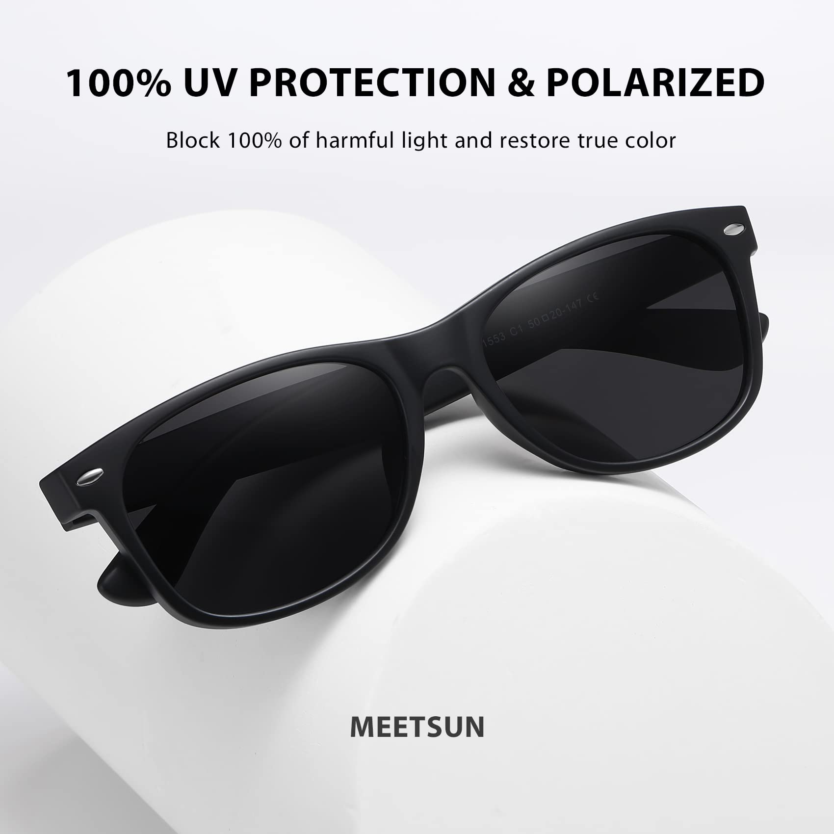 MEETSUN Polarized Sunglasses for Men & Women - Classic Retro UV400 Protection Driving Glasses - Perfect for Outdoor Activities, Beach, Cycling & Fashion Accessories
