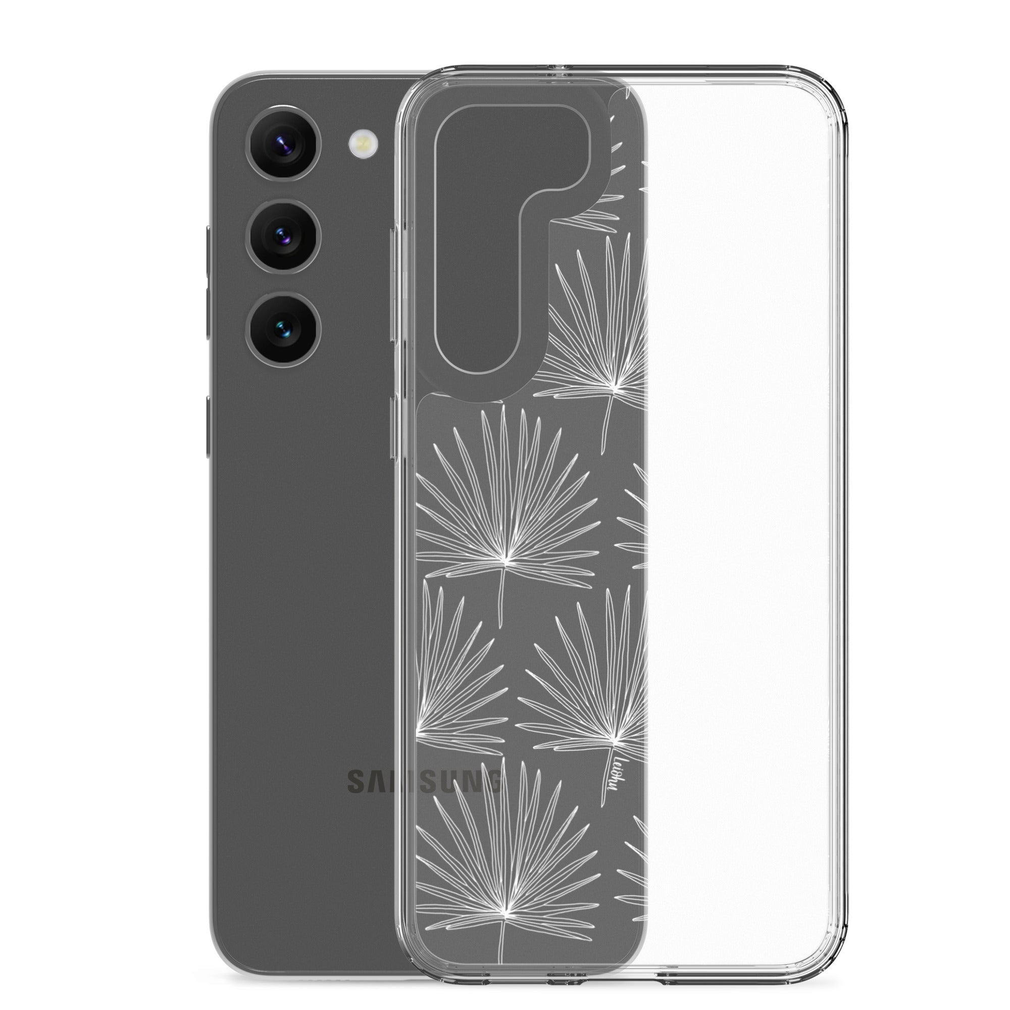 Fan Palm Clear Phone Case for Samsung Galaxy - Slim Protective Cover with Scratch Resistance for Everyday Use & Travel